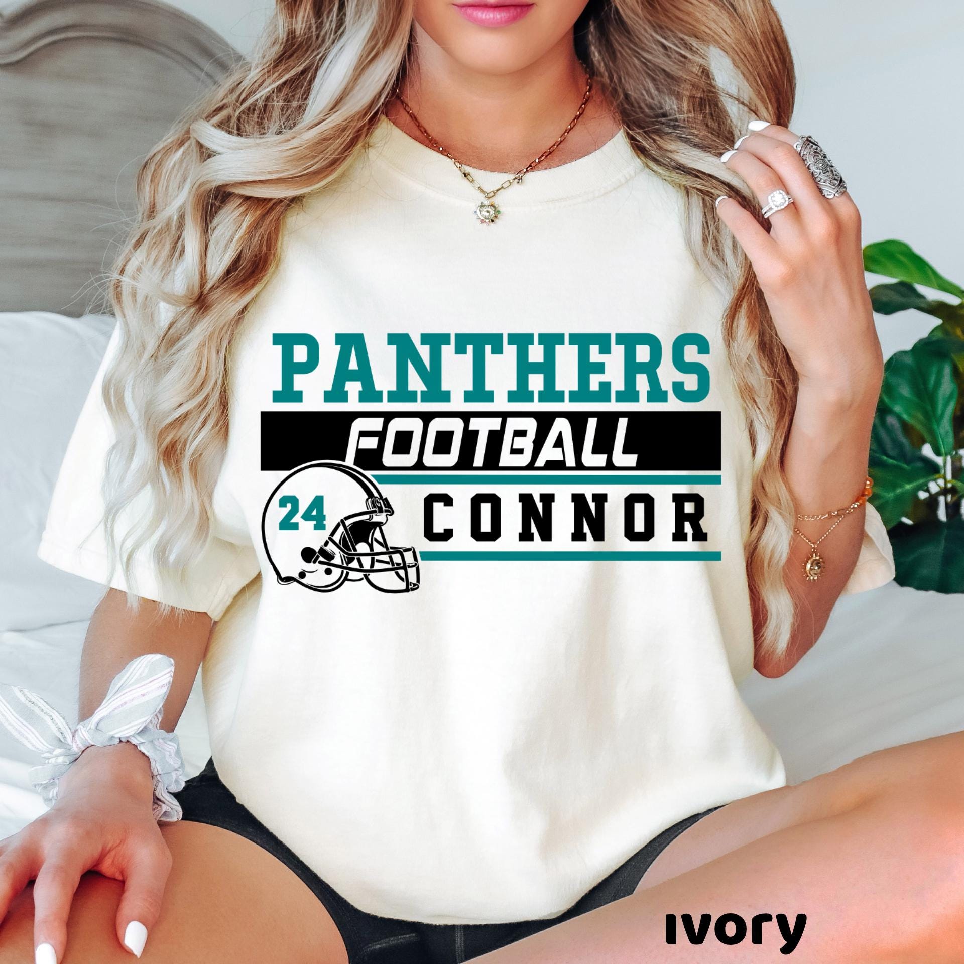 Custom Football Team Name & Number Comfort Colors Tee