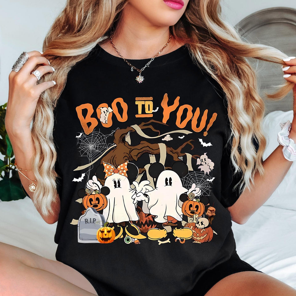 Magical Mouse Halloween Ghost Comfort Colors Shirt, Boo To You Spooky Season Tee, Retro Magical Kingdom Shirt, Spooky Mouse Ears Ghost Top