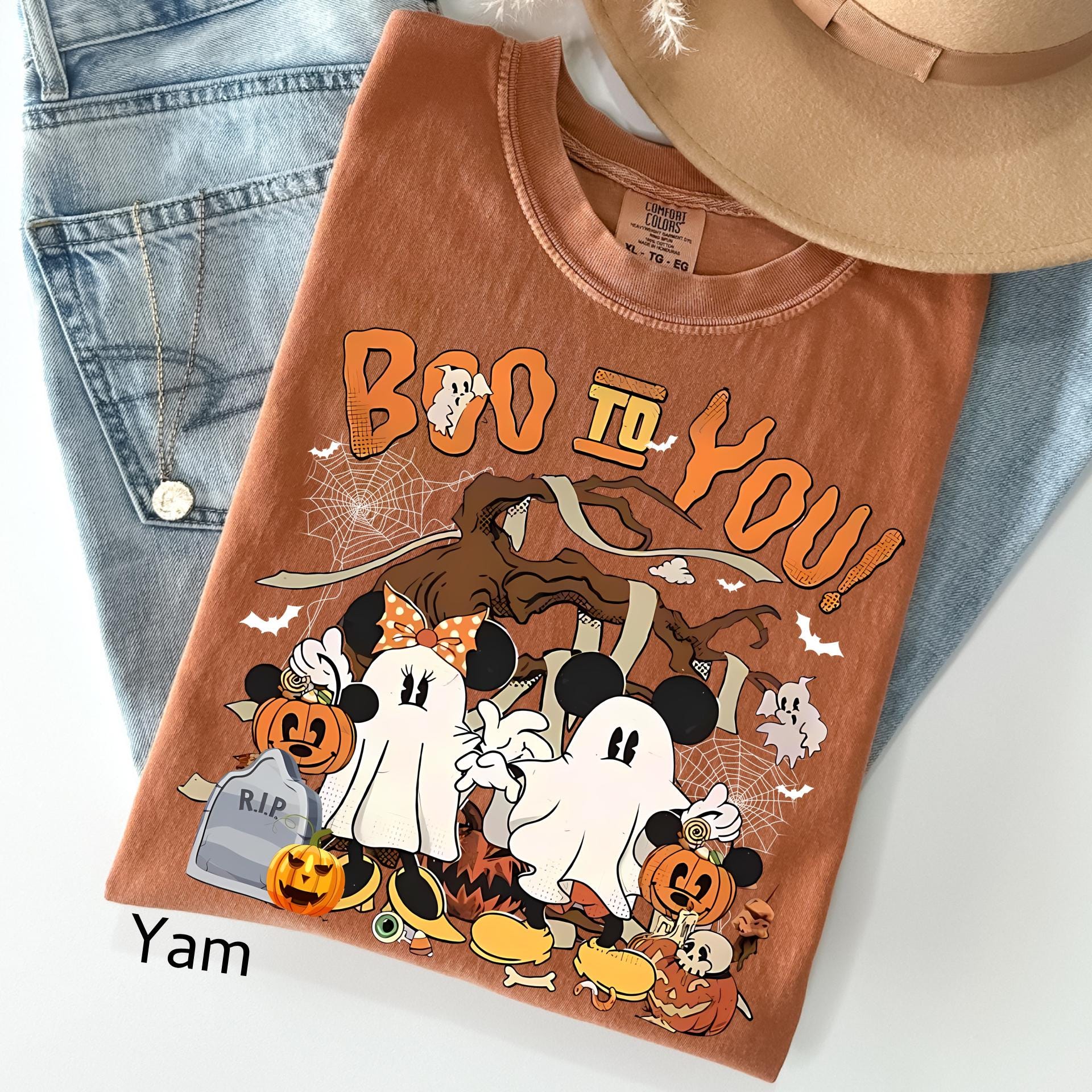Magical Mouse Halloween Ghost Comfort Colors Shirt, Boo To You Spooky Season Tee, Retro Magical Kingdom Shirt, Spooky Mouse Ears Ghost Top