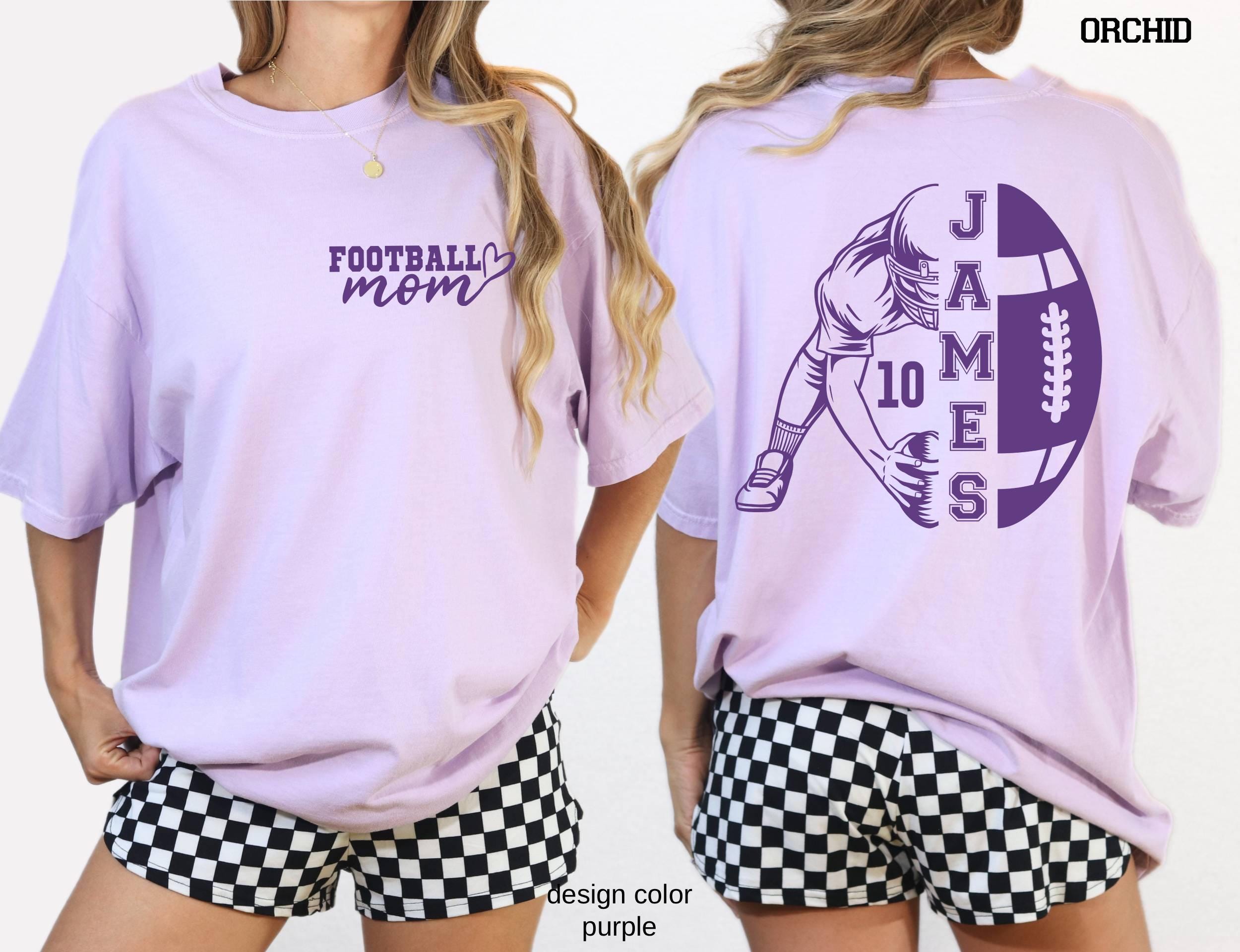 Comfort Colors© Custom Football Cheer Mom Shirt Family Gameday Mom of Both Shirt Football Cheer Gift for Mom Cheer and Football High School