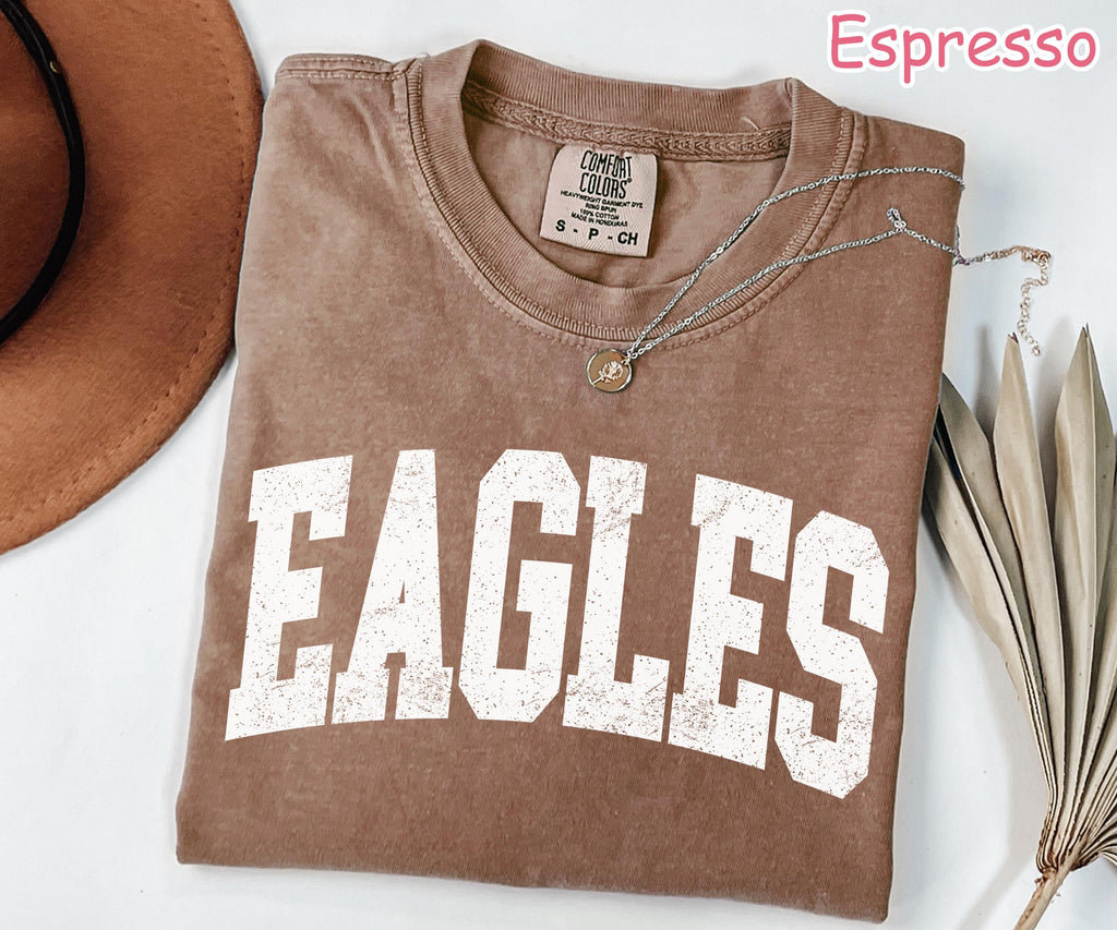 Comfort Colors® Retro Eagles Shirt, Game Day Eagles Tee, School Mascot Shirt, College Spirit Eagle Mascot Shirt, Tailgate Football Mom Shirt