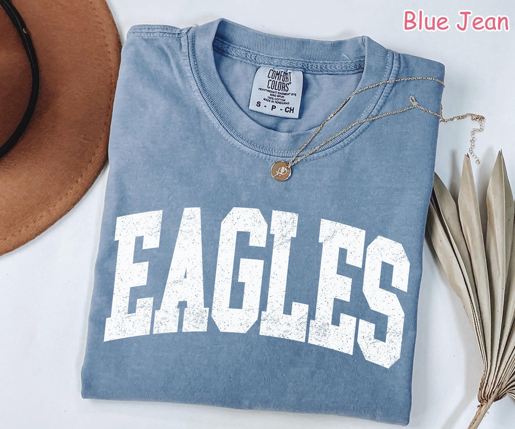 Comfort Colors® Retro Eagles Shirt, Game Day Eagles Tee, School Mascot Shirt, College Spirit Eagle Mascot Shirt, Tailgate Football Mom Shirt