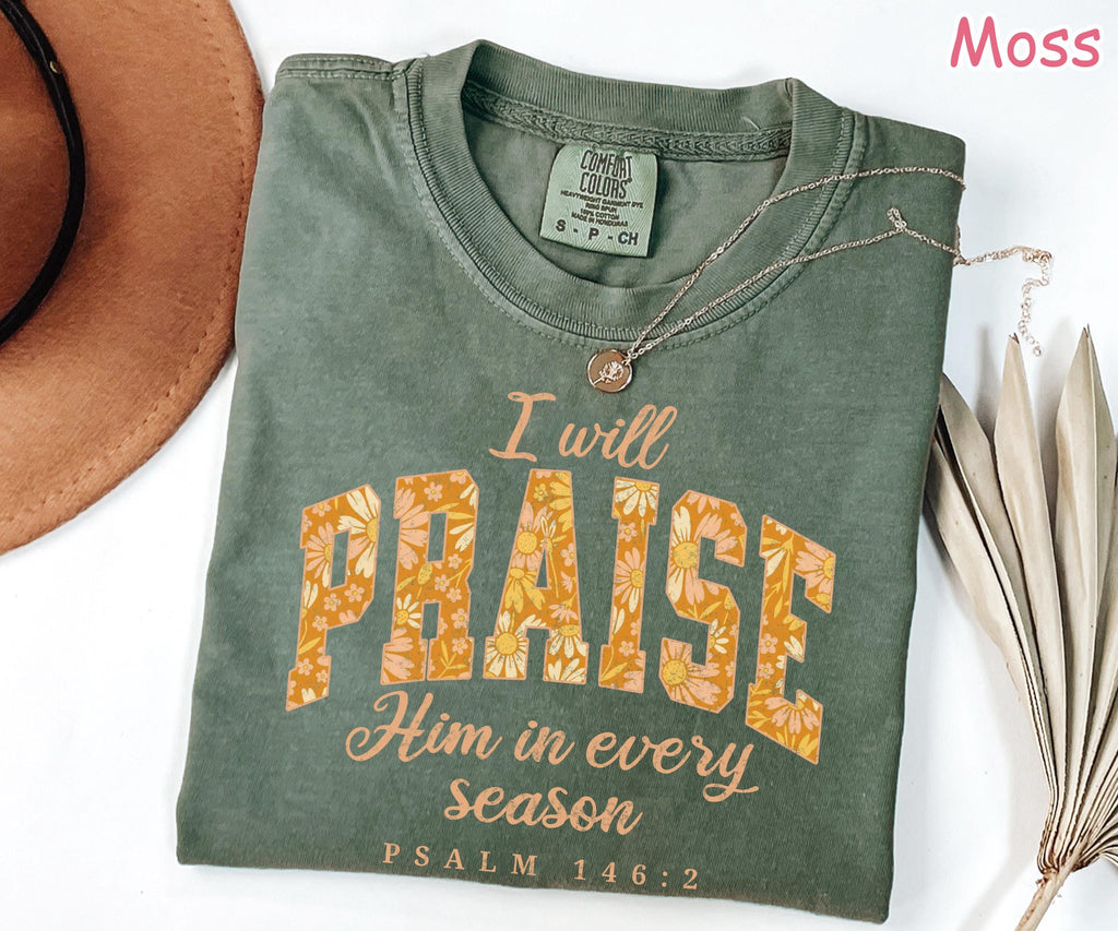 Comfort Colors Fall Christian Shirt: Boho Floral Thanksgiving Tee