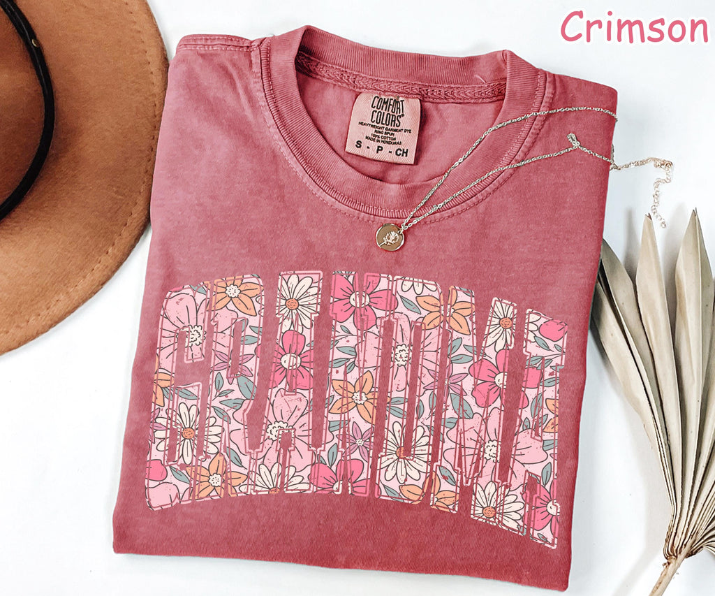 Comfort Colors® Floral Grandma Shirt, Cute Grandmother Shirt, Grandma Gift, Mothers Day Gift for Grandma, New Grandma Gift, Grandmother Gift