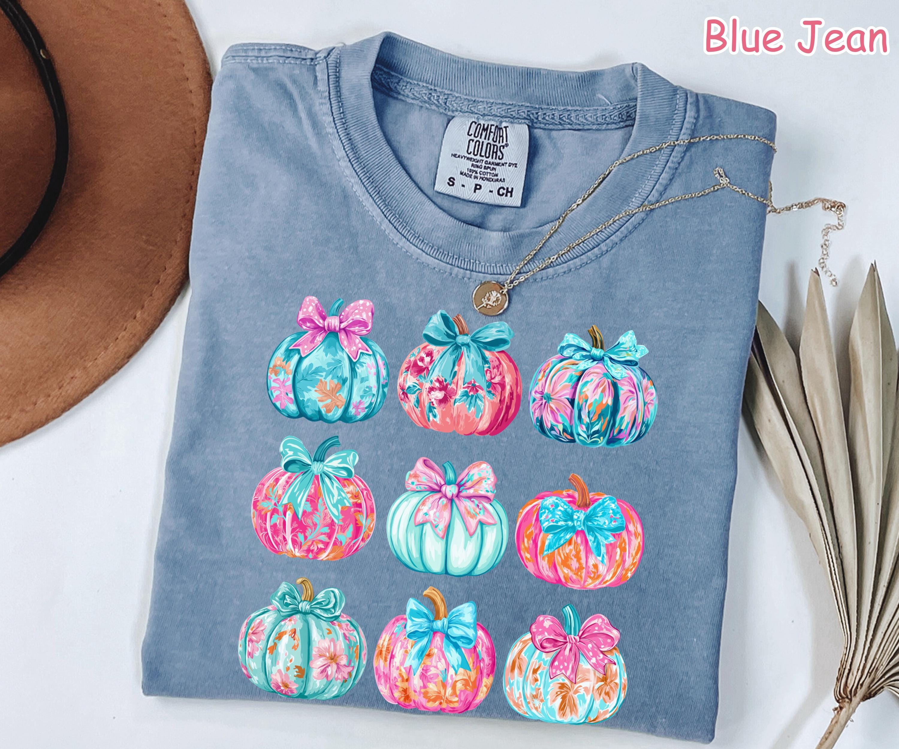 Comfort Colors® Coquette Pumpkin Shirt, Cute Fall Pumpkins Shirt, Preppy Fall Shirt, Autumn Shirt, Floral Pumpkin Tee, Cozy Fall Shirt Women