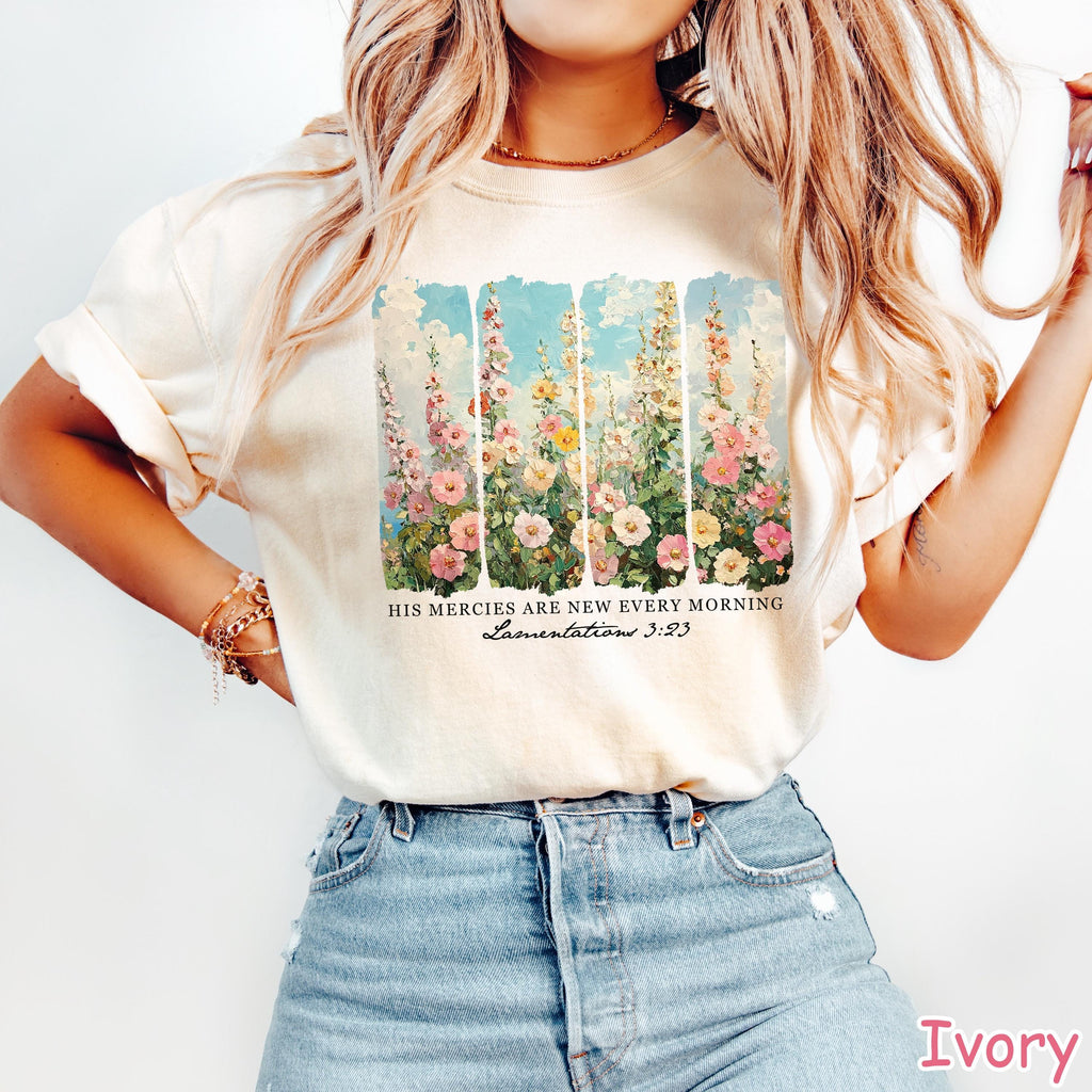 Comfort Colors® Christian Shirt His Mercies Are New Every Morning Bible Verse Shirt Religious Women Gift Faith Tee Christian Gifts Jesus Tee