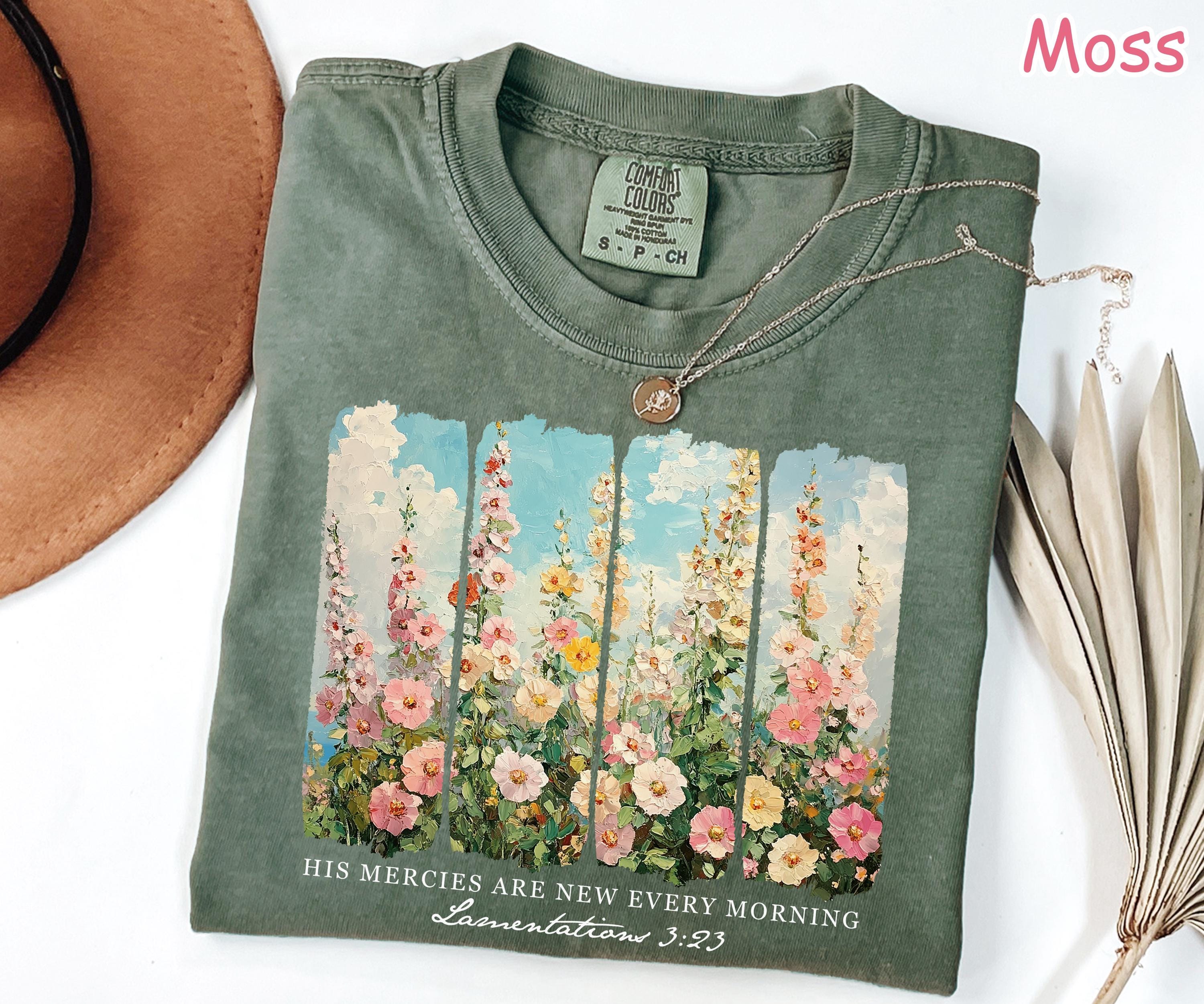 Comfort Colors® Christian Shirt His Mercies Are New Every Morning Bible Verse Shirt Religious Women Gift Faith Tee Christian Gifts Jesus Tee