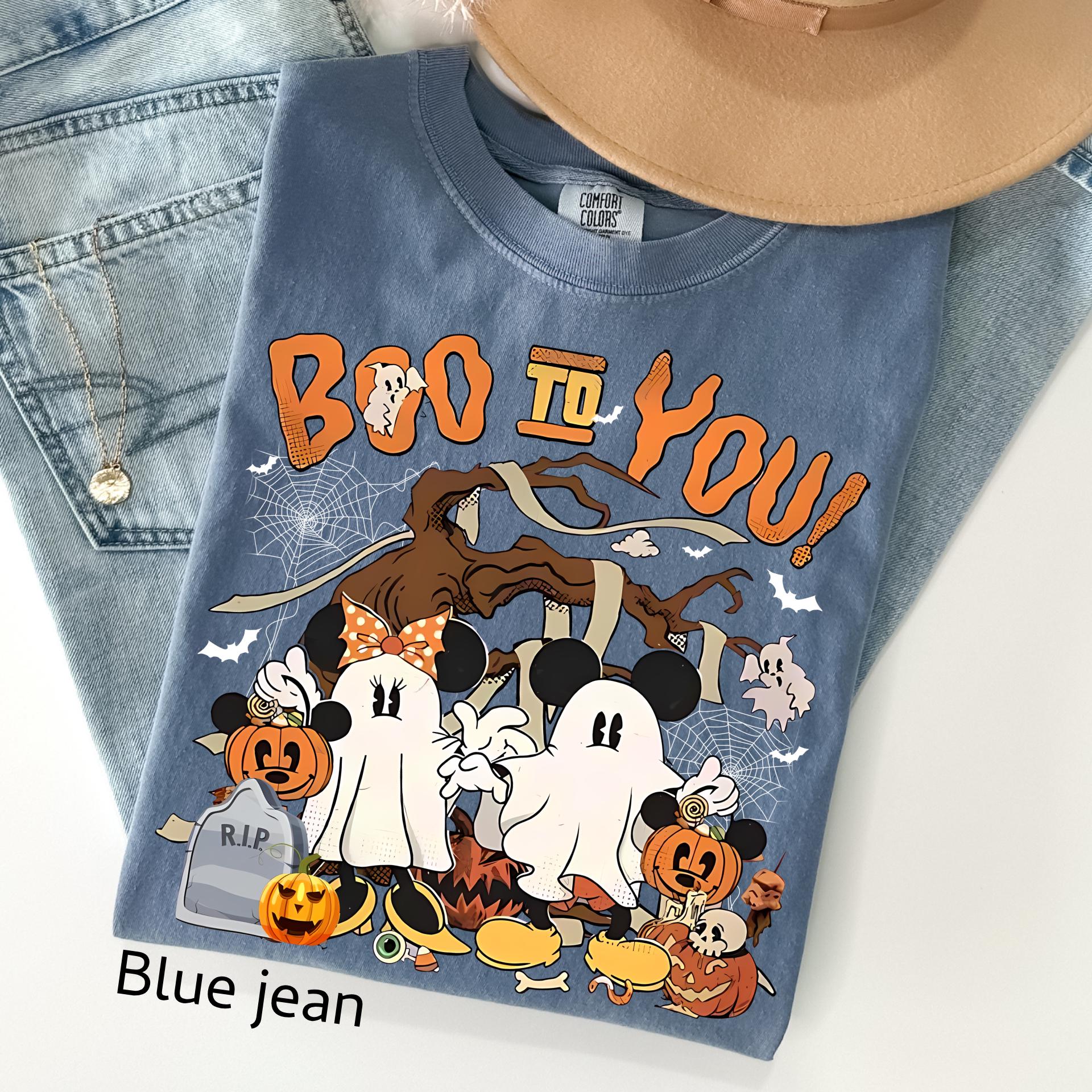 Magical Mouse Halloween Ghost Comfort Colors Shirt, Boo To You Spooky Season Tee, Retro Magical Kingdom Shirt, Spooky Mouse Ears Ghost Top