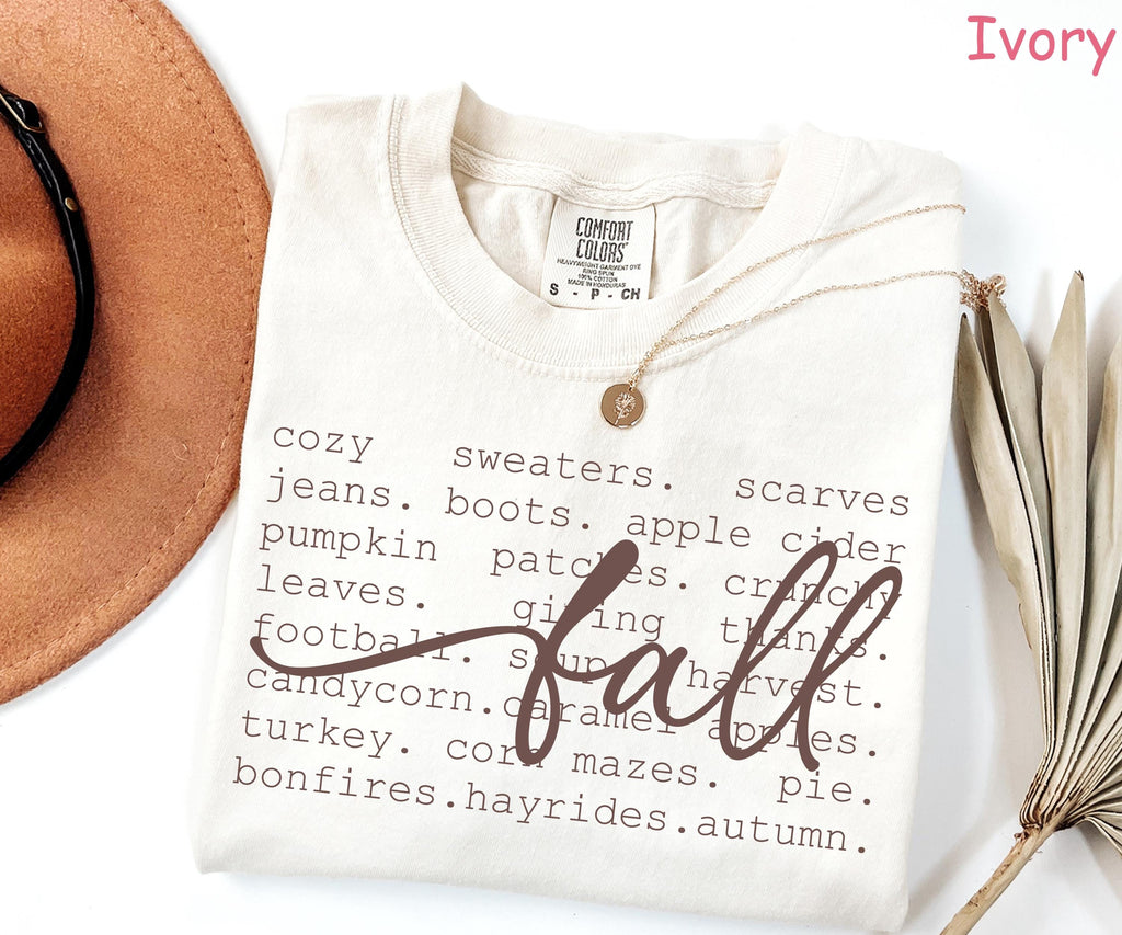 Comfort Colors® Fall Definition Shirt, Fall Words Shirt, Cozy Autumn Shirt, Fall Vibes T-Shirt, Women's Fall Graphic Tee, Thanksgiving Gift