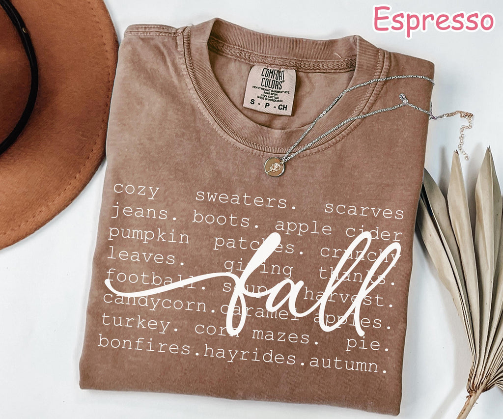 Comfort Colors® Fall Definition Shirt, Fall Words Shirt, Cozy Autumn Shirt, Fall Vibes T-Shirt, Women's Fall Graphic Tee, Thanksgiving Gift