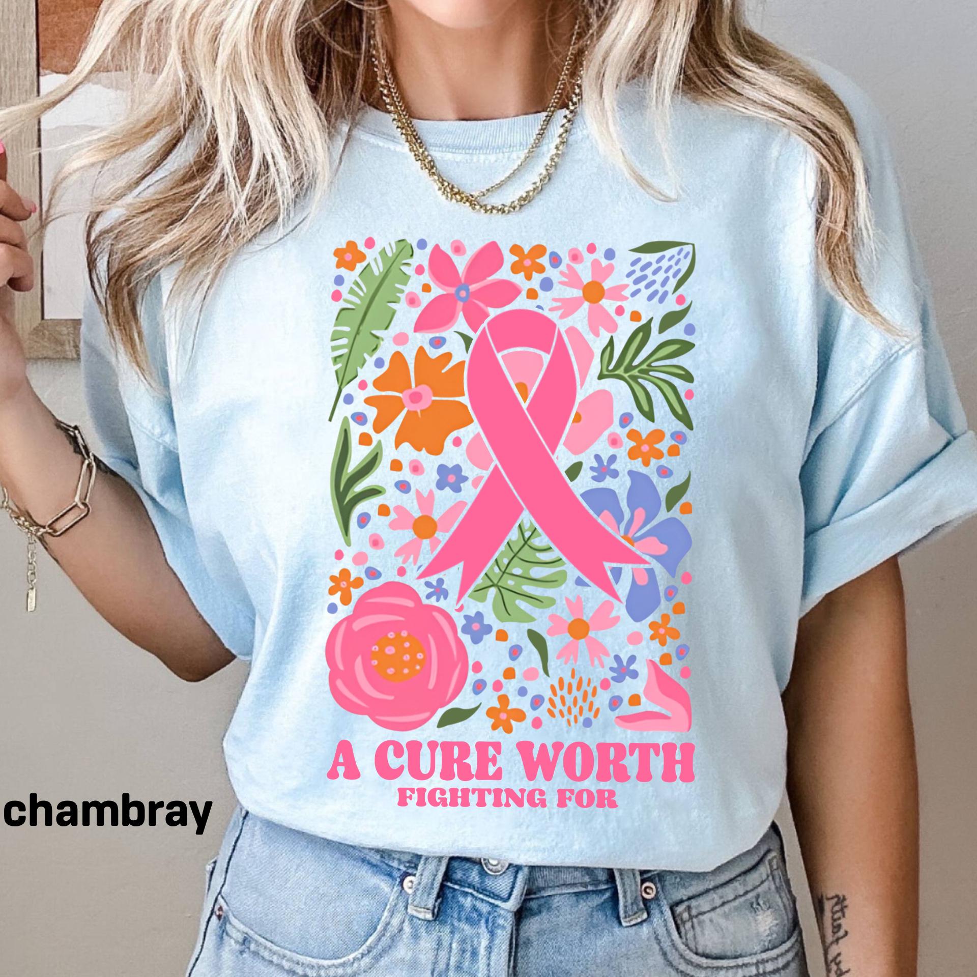 Comfort Colors Boho Floral Breast Cancer Awareness Shirt