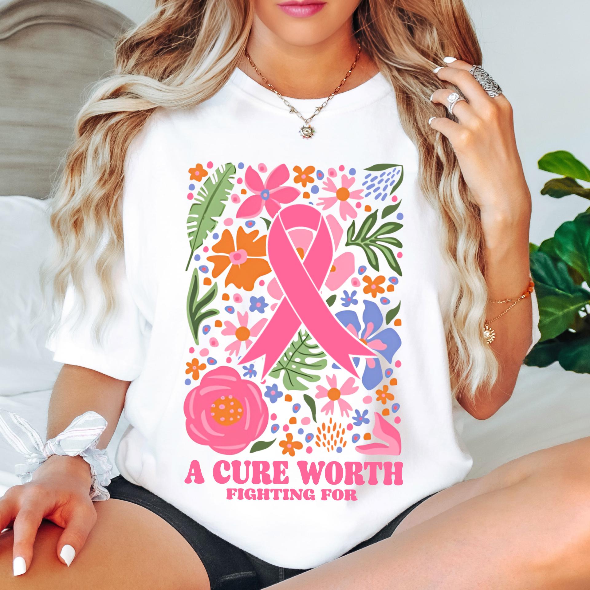 Comfort Colors Boho Floral Breast Cancer Awareness Shirt
