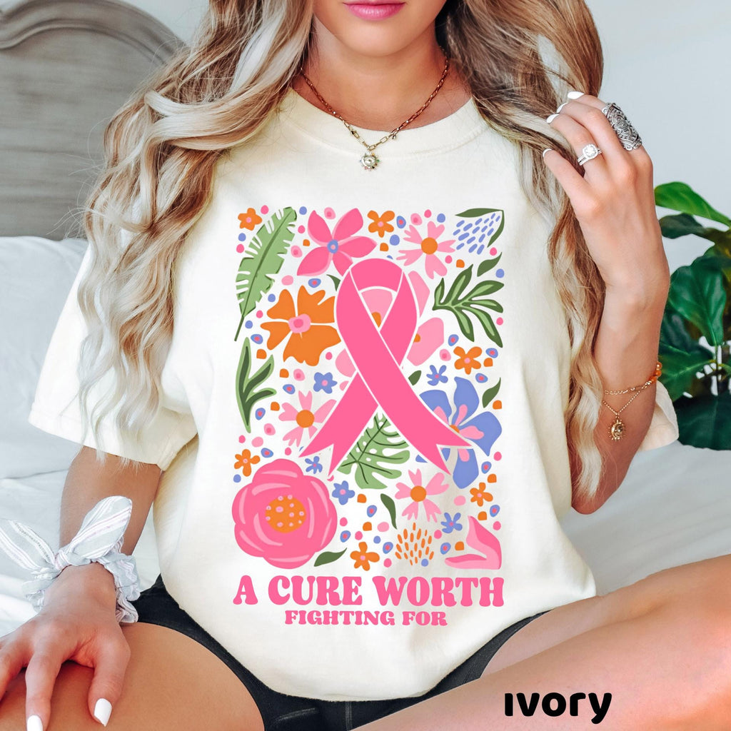Comfort Colors Boho Floral Breast Cancer Awareness Shirt