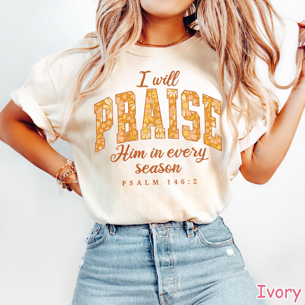 Comfort Colors Fall Christian Shirt: Boho Floral Thanksgiving Tee