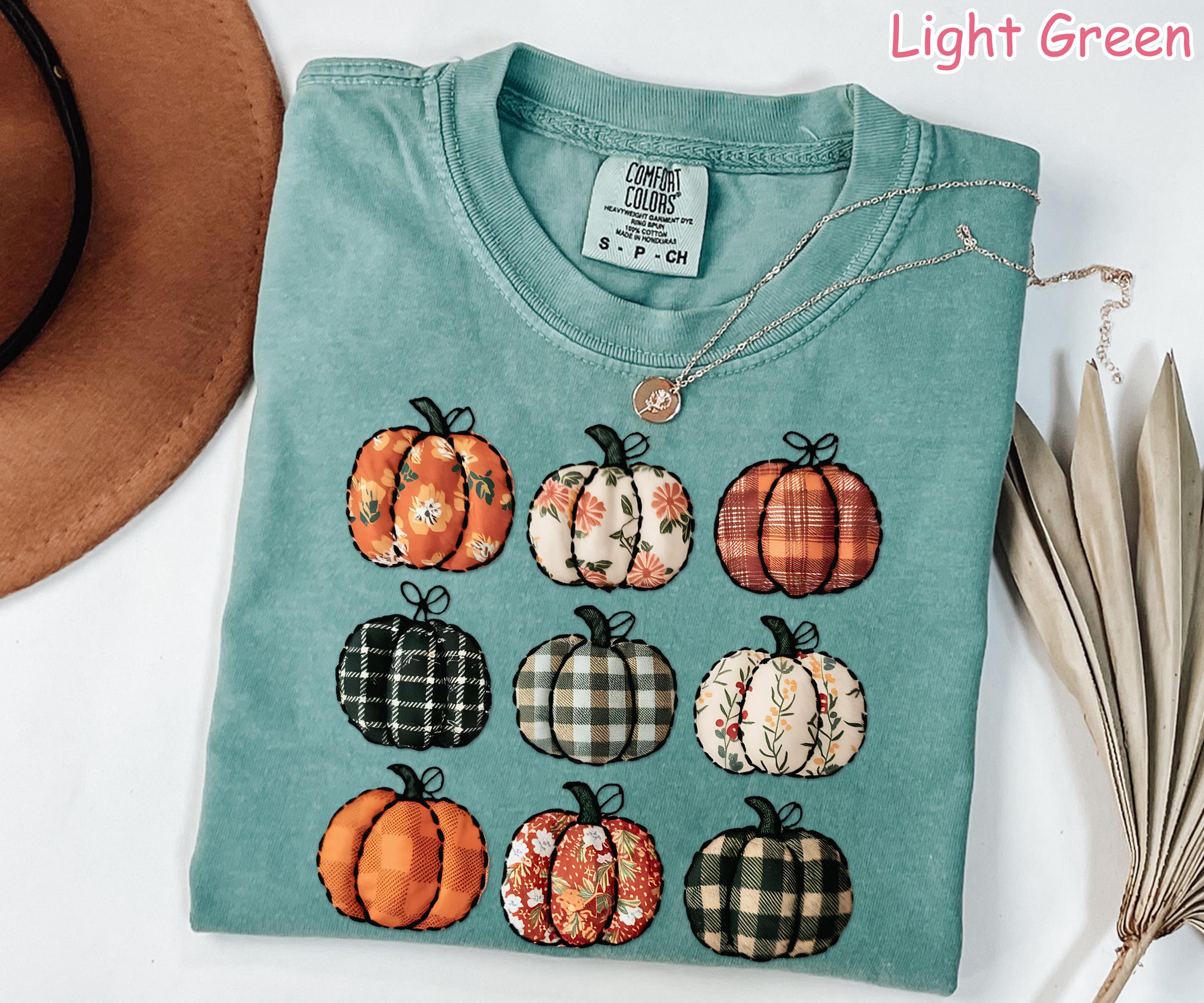 Comfort Colors® Patchwork Pumpkin Shirt, Retro Fall Pumpkin Shirt, Vintage Pumpkins Tee, Autumn Harvest Shirt, Pumpkin Patch Shirt for Women