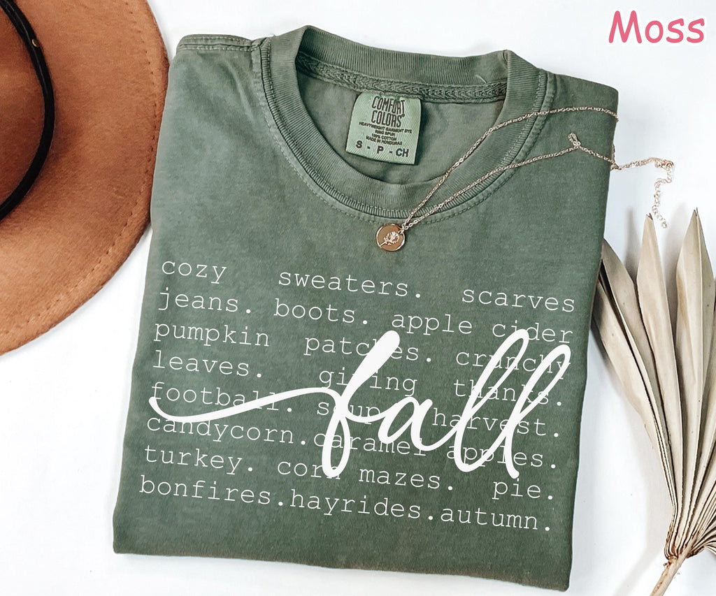 Comfort Colors® Fall Definition Shirt, Fall Words Shirt, Cozy Autumn Shirt, Fall Vibes T-Shirt, Women's Fall Graphic Tee, Thanksgiving Gift