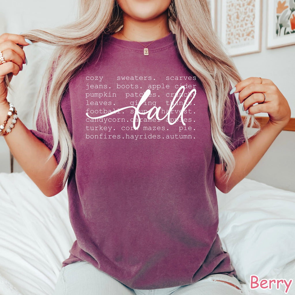 Comfort Colors® Fall Definition Shirt, Fall Words Shirt, Cozy Autumn Shirt, Fall Vibes T-Shirt, Women's Fall Graphic Tee, Thanksgiving Gift