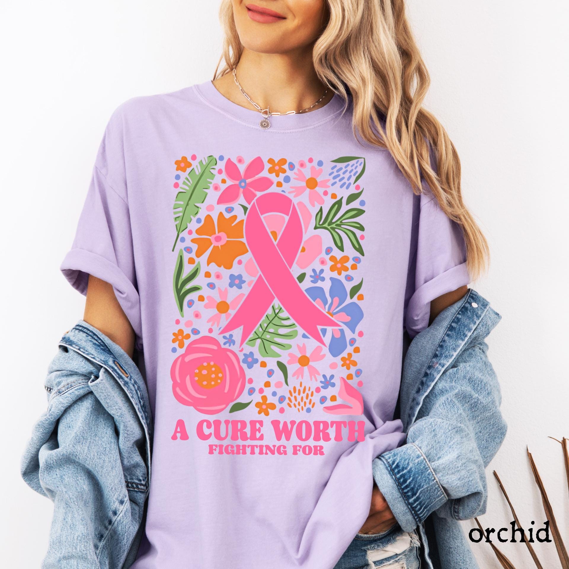 Comfort Colors Boho Floral Breast Cancer Awareness Shirt