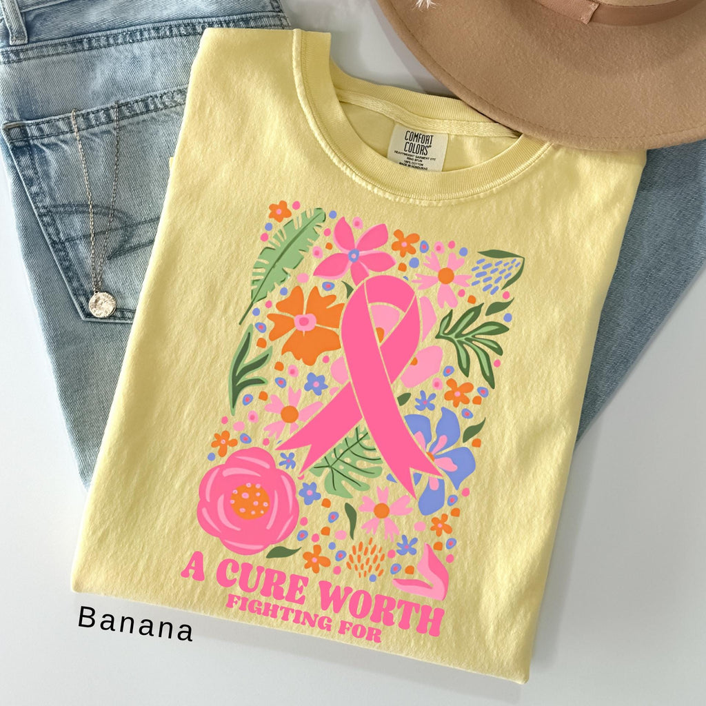 Comfort Colors Boho Floral Breast Cancer Awareness Shirt