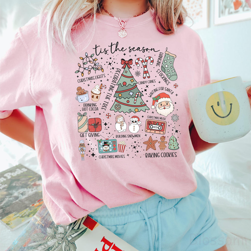 Comfort Colors Tis The Season Shirt: Retro Christmas Tee