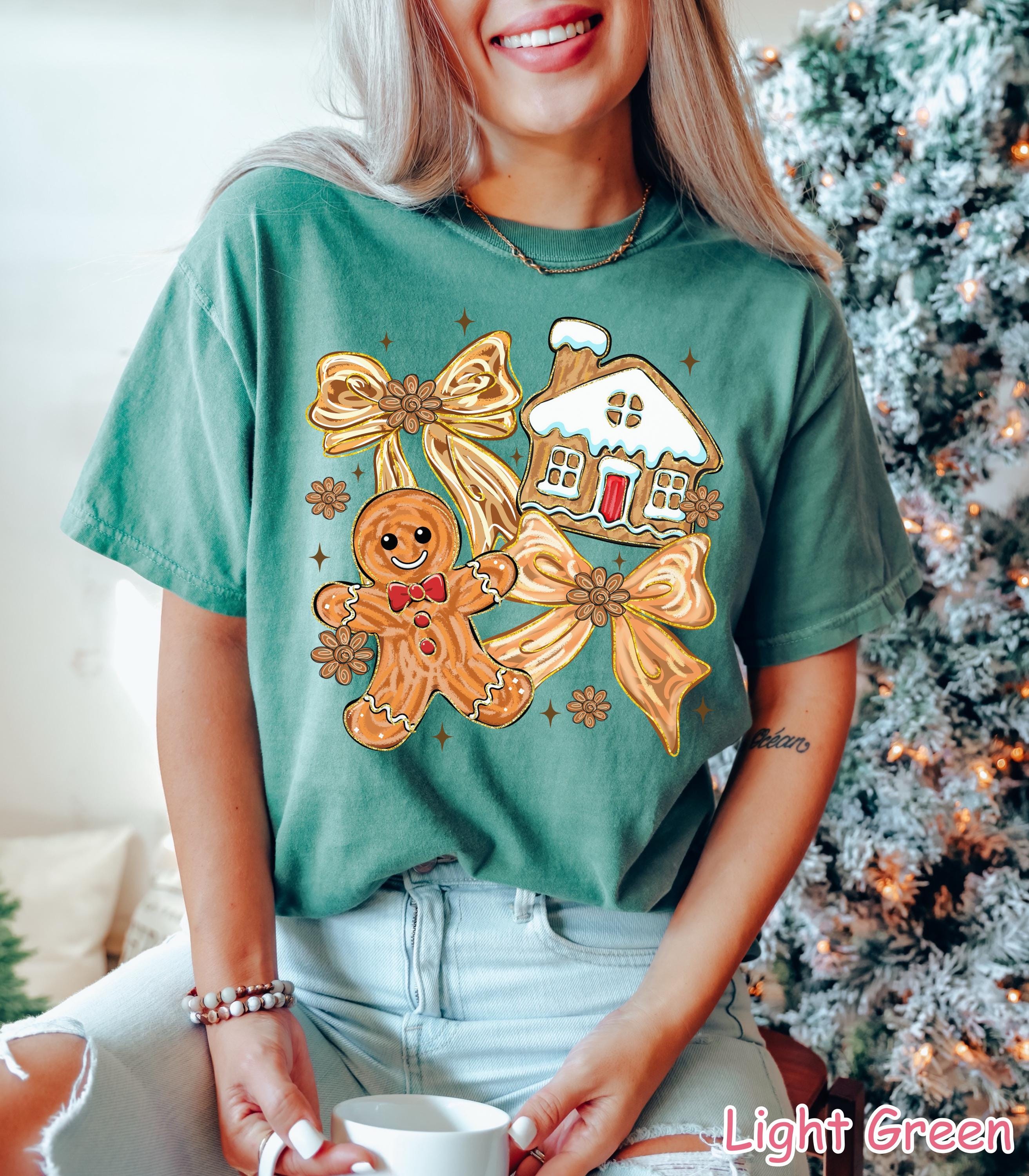 Comfort Colors® Gingerbread Shirt, Christmas Cookie Shirt, Women's Holiday Shirt Coquette Christmas Merry Christmas Tis The Season Xmas Gift
