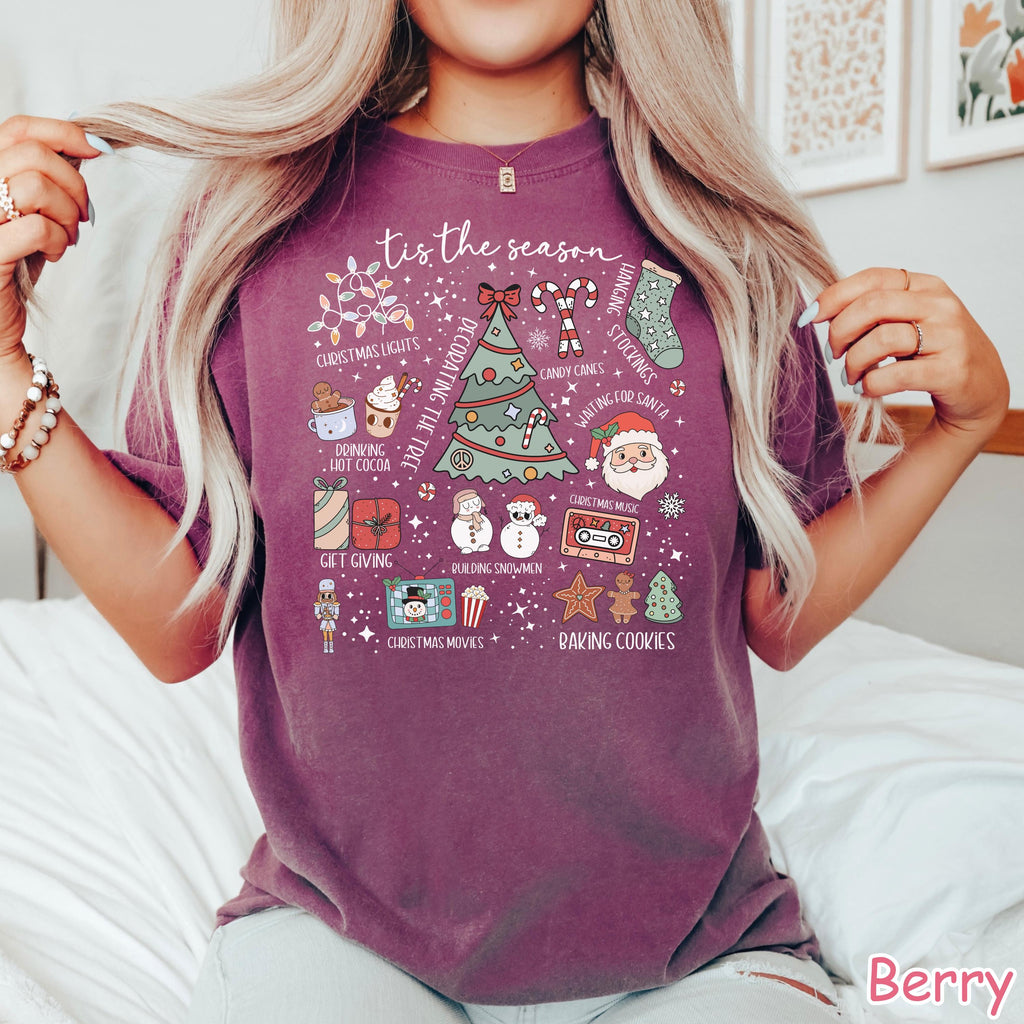 Comfort Colors Tis The Season Shirt: Retro Christmas Tee