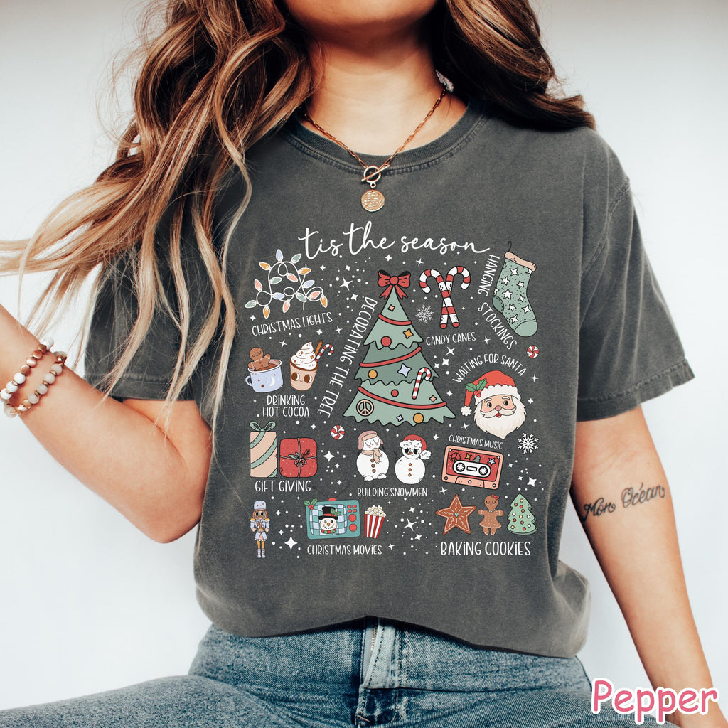 Comfort Colors Tis The Season Shirt: Retro Christmas Tee