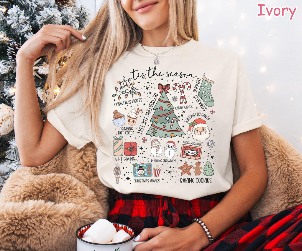 Comfort Colors Tis The Season Shirt: Retro Christmas Tee