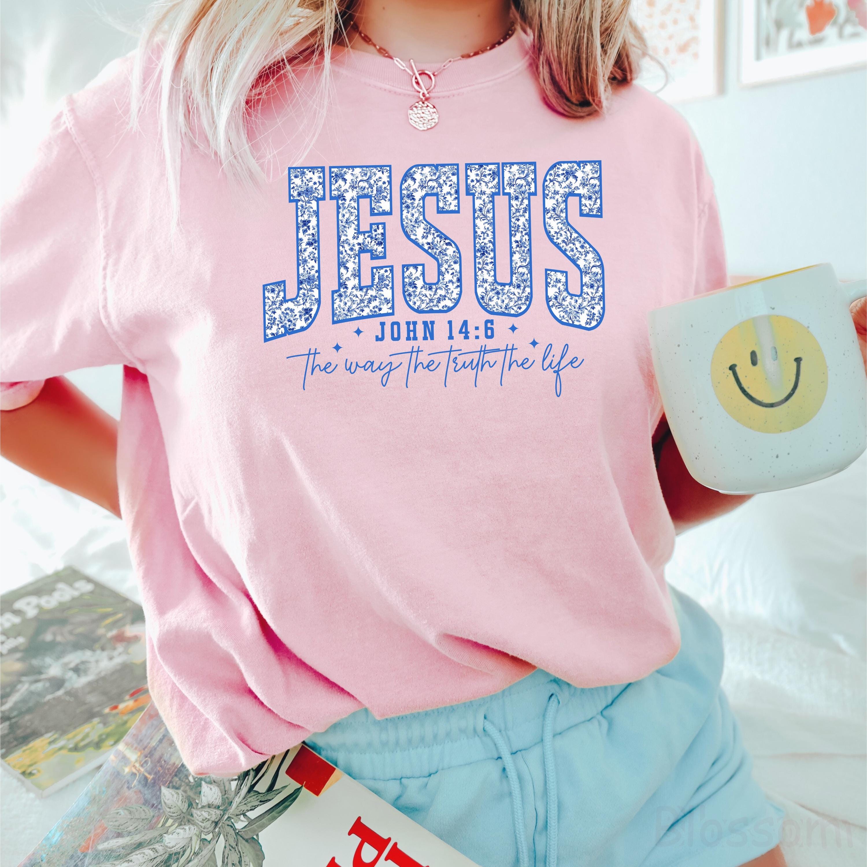 Comfort Colors Jesus Floral Shirt - Christian Women's Gift
