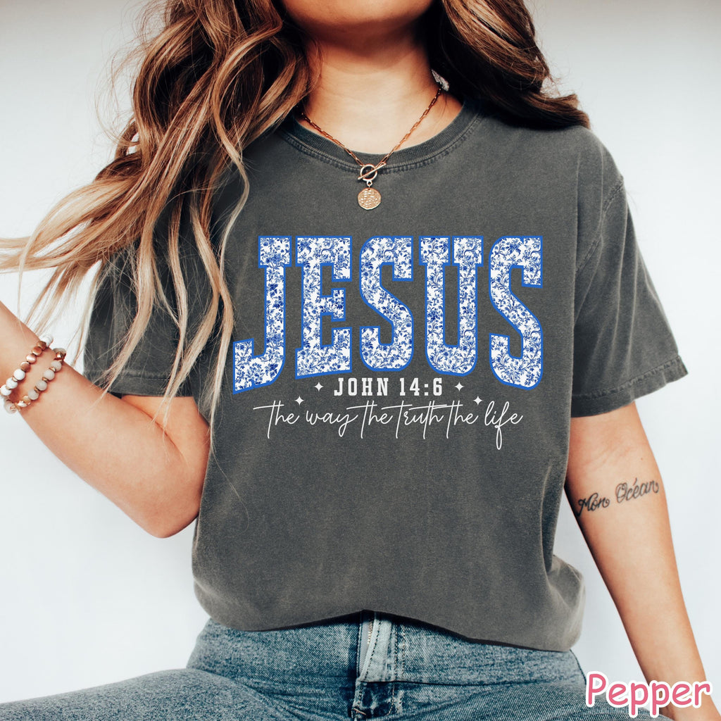 Comfort Colors Jesus Floral Shirt - Christian Women's Gift