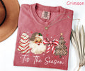 Comfort Colors Christmas Shirt: Leopard Tree, Retro Santa Tee