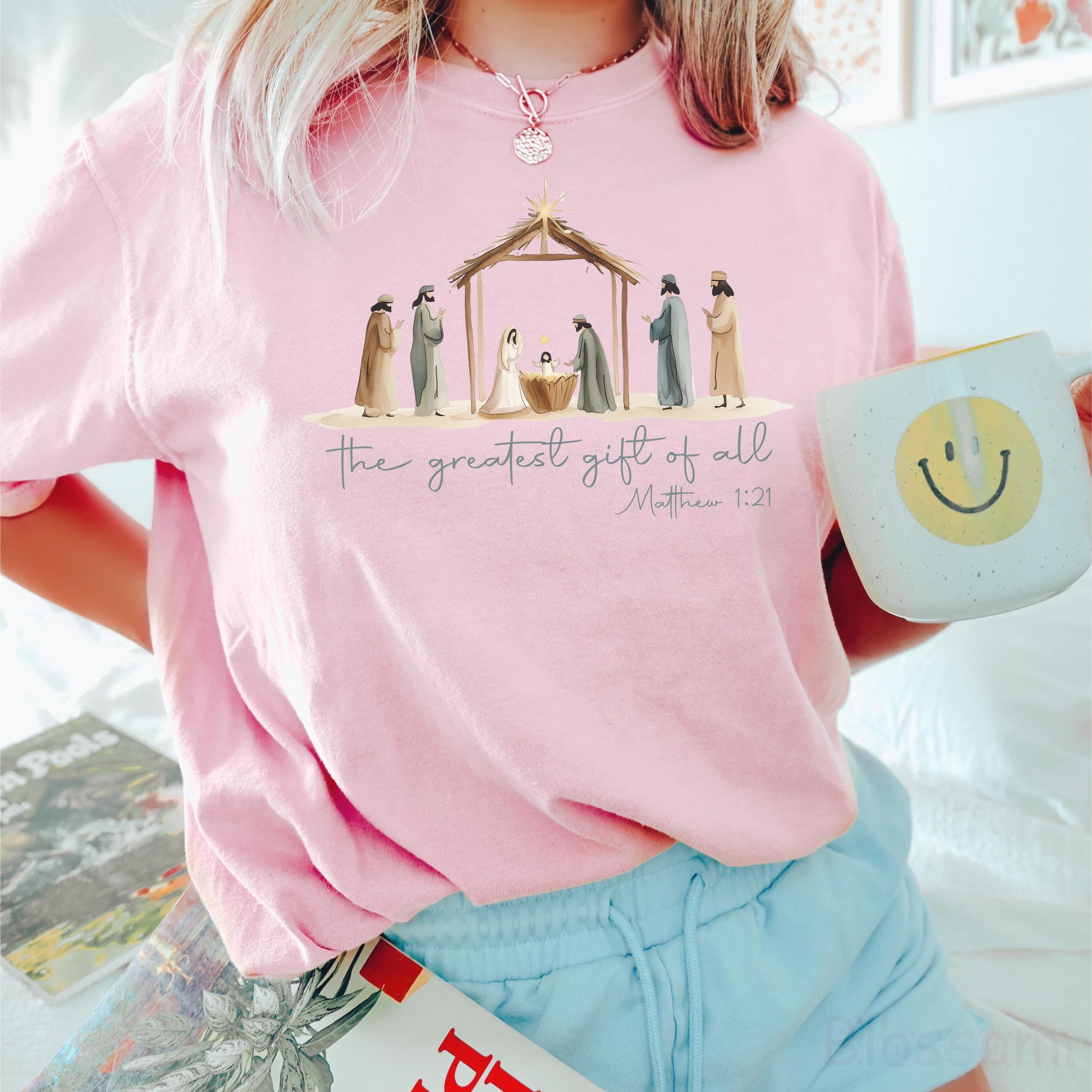 Comfort Colors® The Greatest Gift of All Shirt, Christian Christmas Shirt, Nativity Shirt, Religious Christmas Gift, Faith Based Holiday Tee