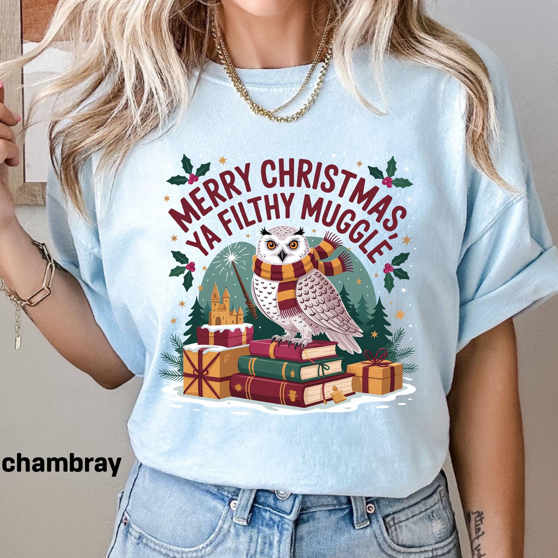 Comfort Colors© Funny Filthy Muggle Christmas Shirt, Sarcastic Holiday Tee, Snarky Christmas Humor Shirt