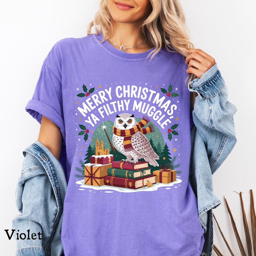 Comfort Colors© Funny Filthy Muggle Christmas Shirt, Sarcastic Holiday Tee, Snarky Christmas Humor Shirt