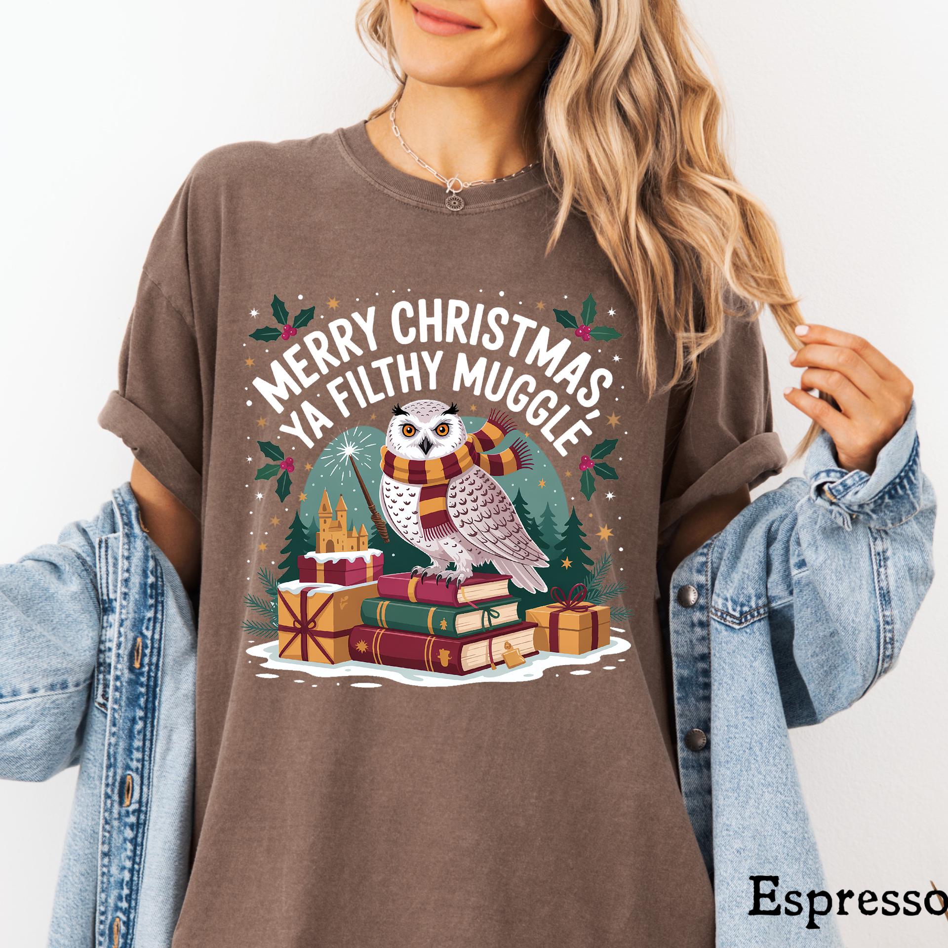 Comfort Colors© Funny Filthy Muggle Christmas Shirt, Sarcastic Holiday Tee, Snarky Christmas Humor Shirt