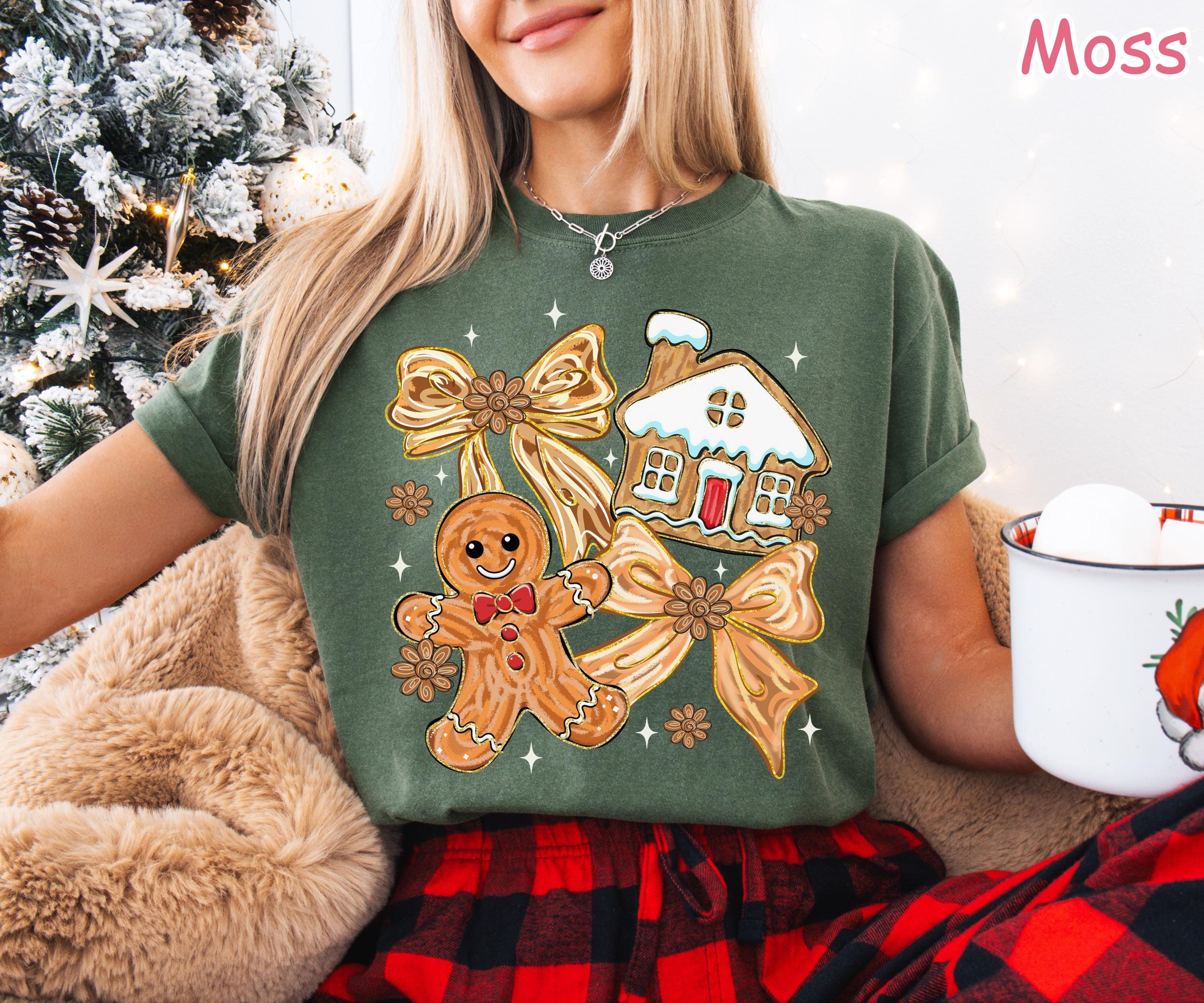 Comfort Colors® Gingerbread Shirt, Christmas Cookie Shirt, Women's Holiday Shirt Coquette Christmas Merry Christmas Tis The Season Xmas Gift