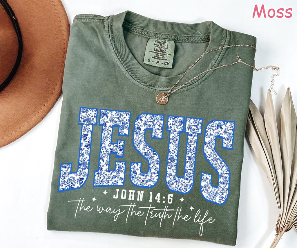 Comfort Colors Jesus Floral Shirt - Christian Women's Gift