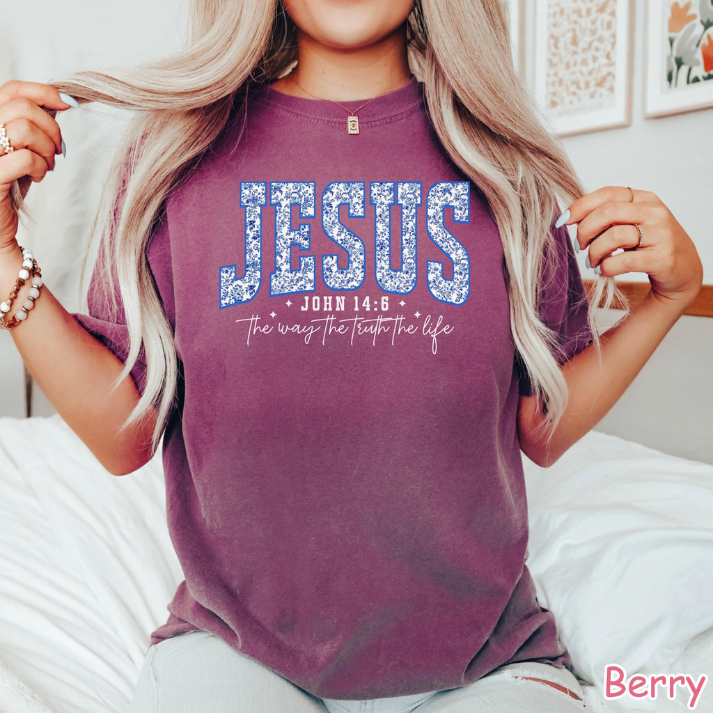 Comfort Colors Jesus Floral Shirt - Christian Women's Gift