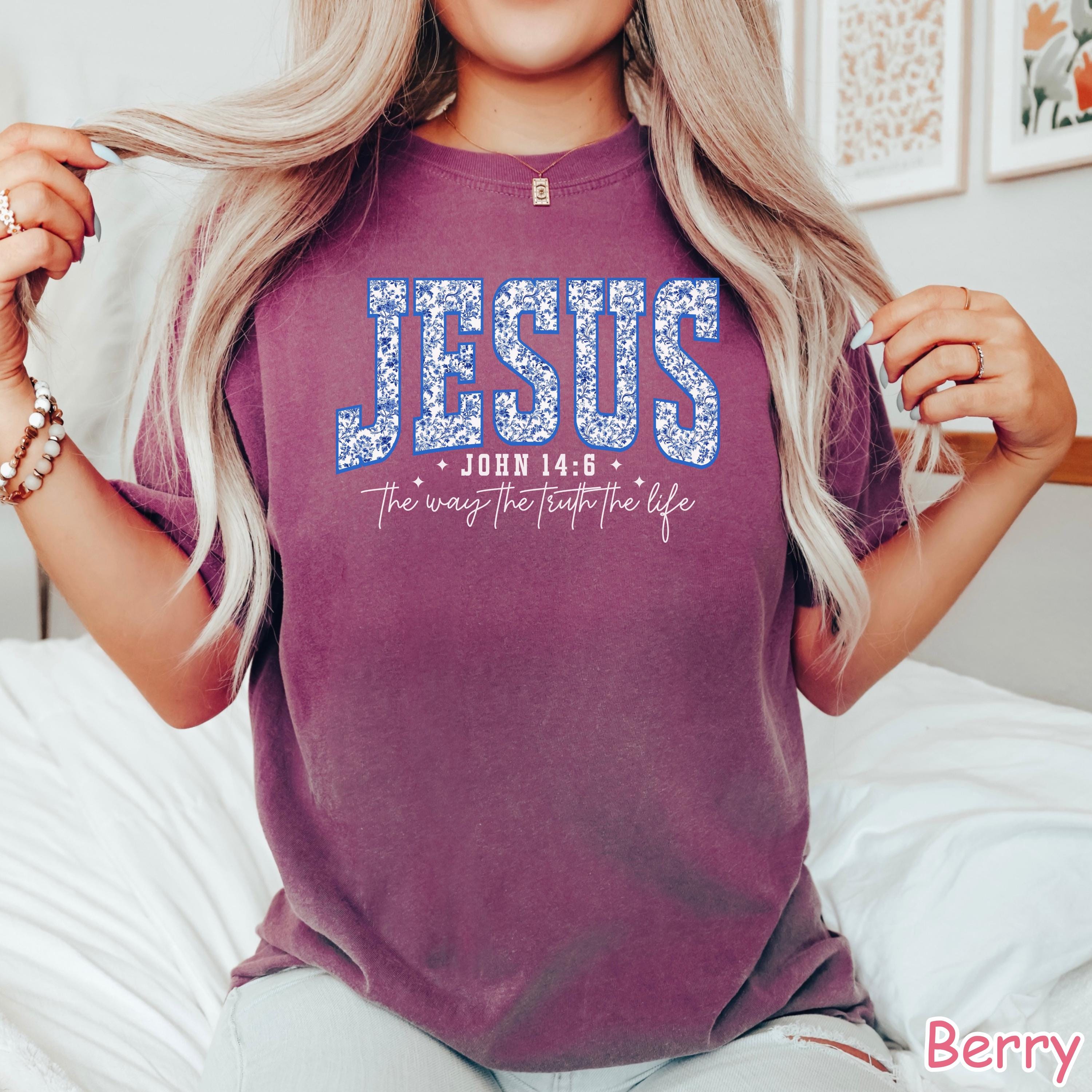 Comfort Colors Jesus Floral Shirt - Christian Women's Gift