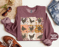 Boho Chicken Sweatshirt, Retro Floral Farmhouse Tee