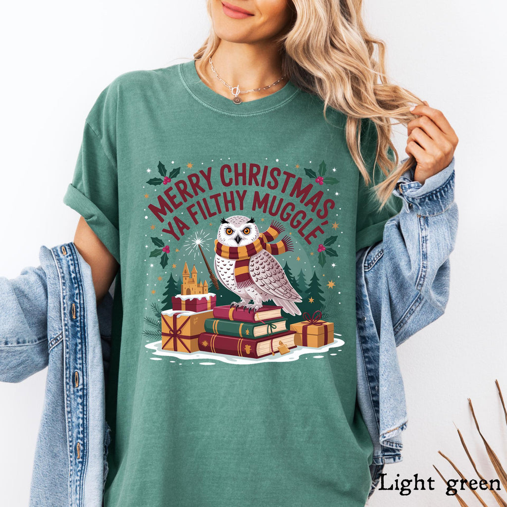 Comfort Colors© Funny Filthy Muggle Christmas Shirt, Sarcastic Holiday Tee, Snarky Christmas Humor Shirt