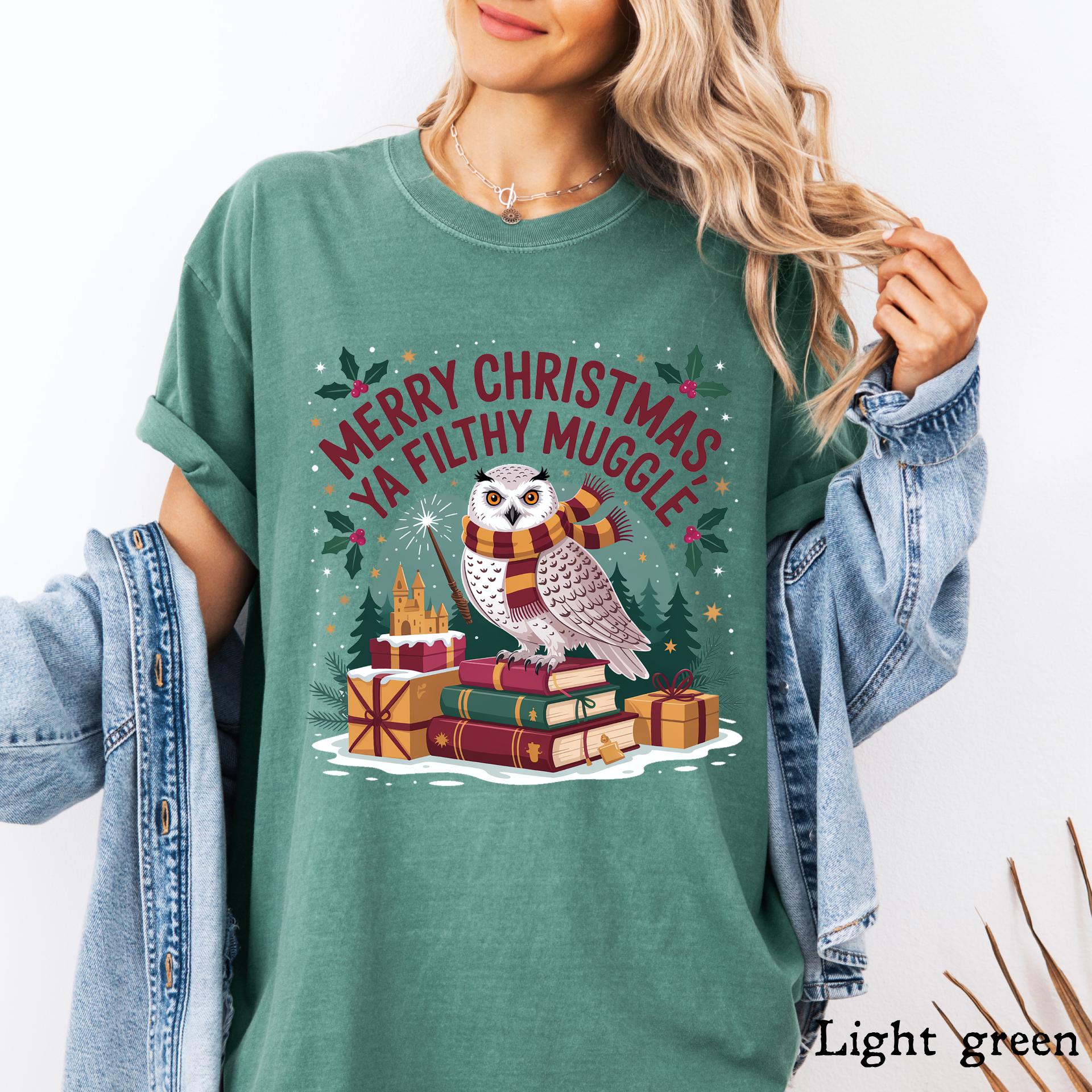 Comfort Colors© Funny Filthy Muggle Christmas Shirt, Sarcastic Holiday Tee, Snarky Christmas Humor Shirt