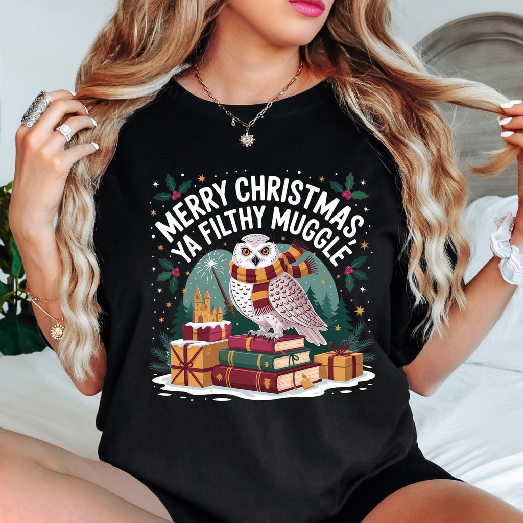 Comfort Colors© Funny Filthy Muggle Christmas Shirt, Sarcastic Holiday Tee, Snarky Christmas Humor Shirt