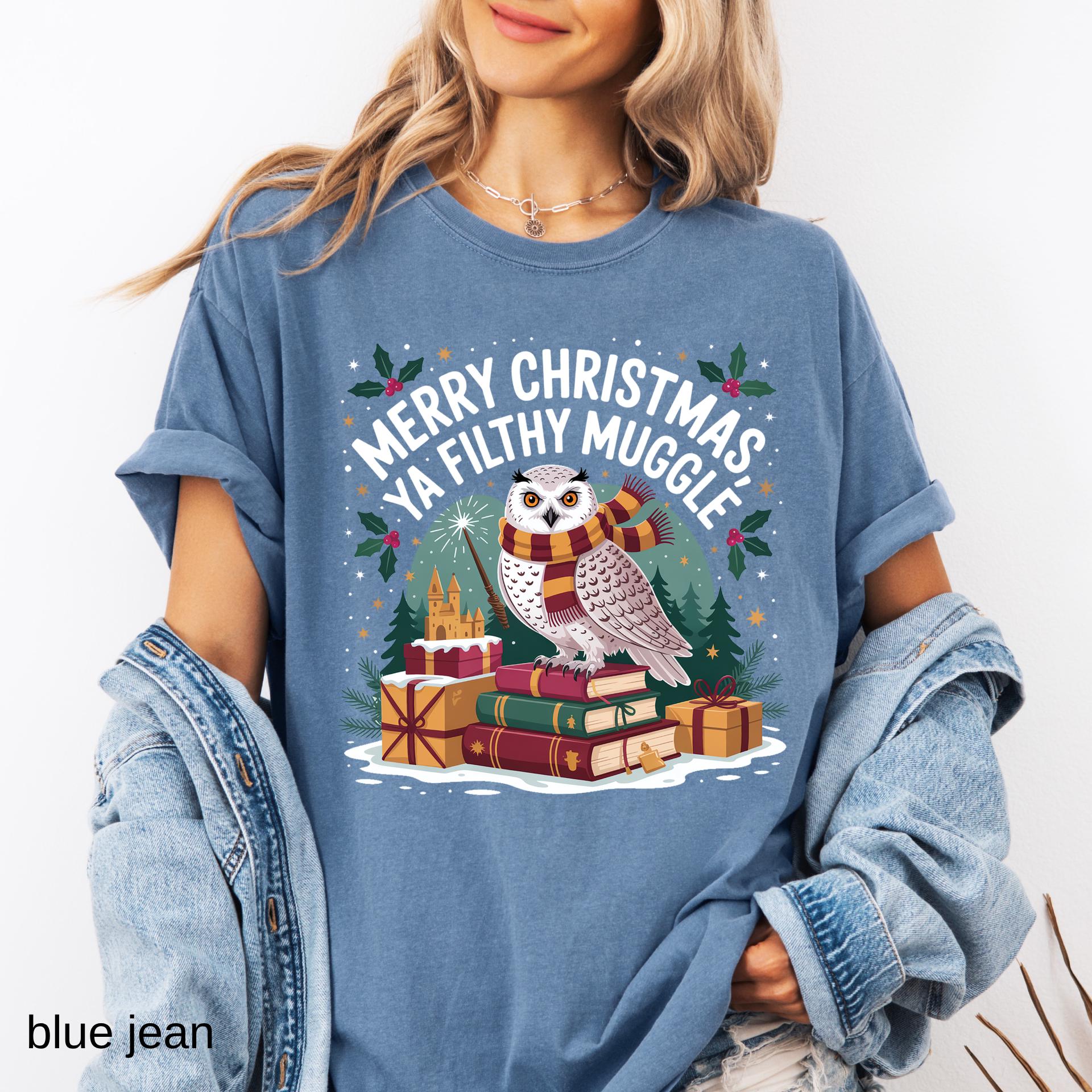 Comfort Colors© Funny Filthy Muggle Christmas Shirt, Sarcastic Holiday Tee, Snarky Christmas Humor Shirt