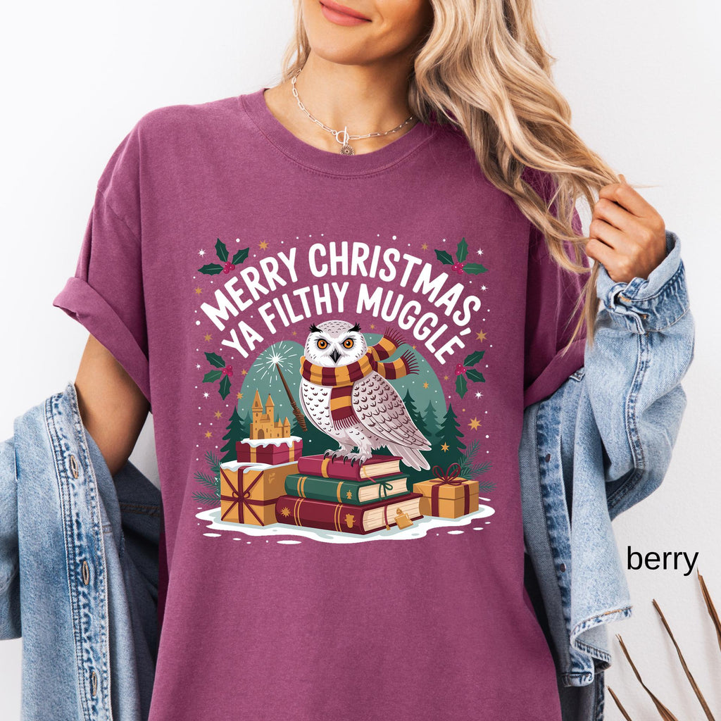 Comfort Colors© Funny Filthy Muggle Christmas Shirt, Sarcastic Holiday Tee, Snarky Christmas Humor Shirt