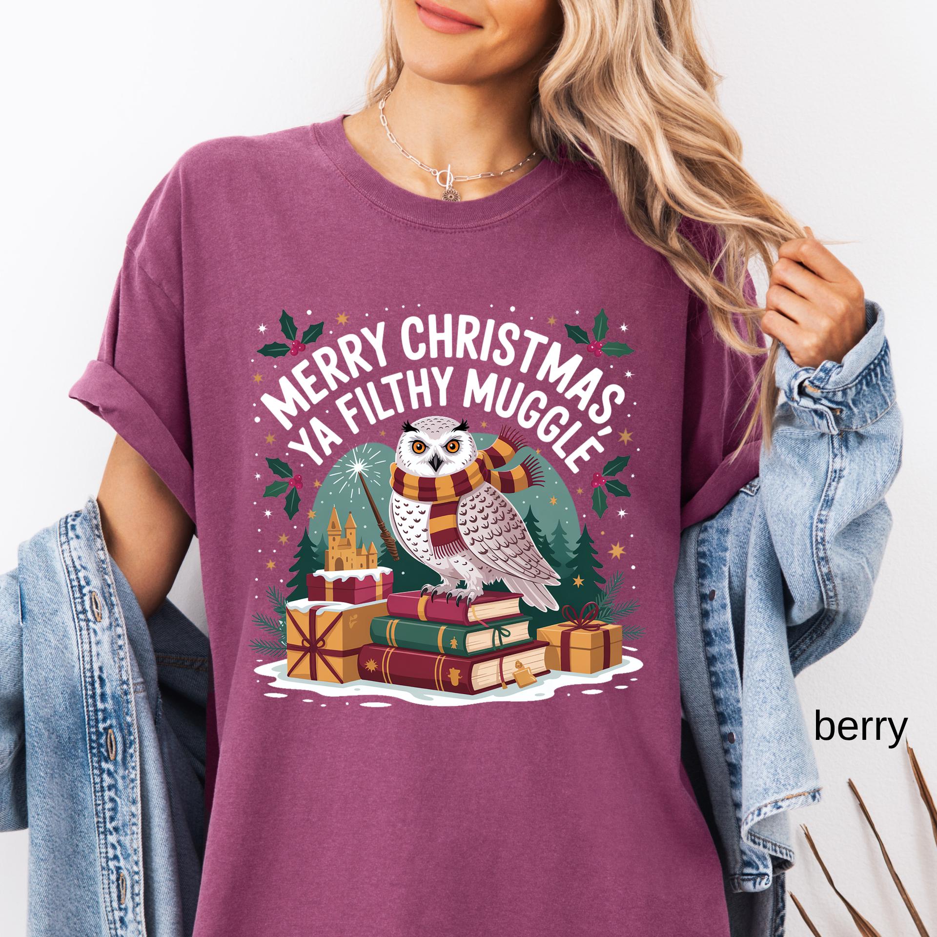 Comfort Colors© Funny Filthy Muggle Christmas Shirt, Sarcastic Holiday Tee, Snarky Christmas Humor Shirt