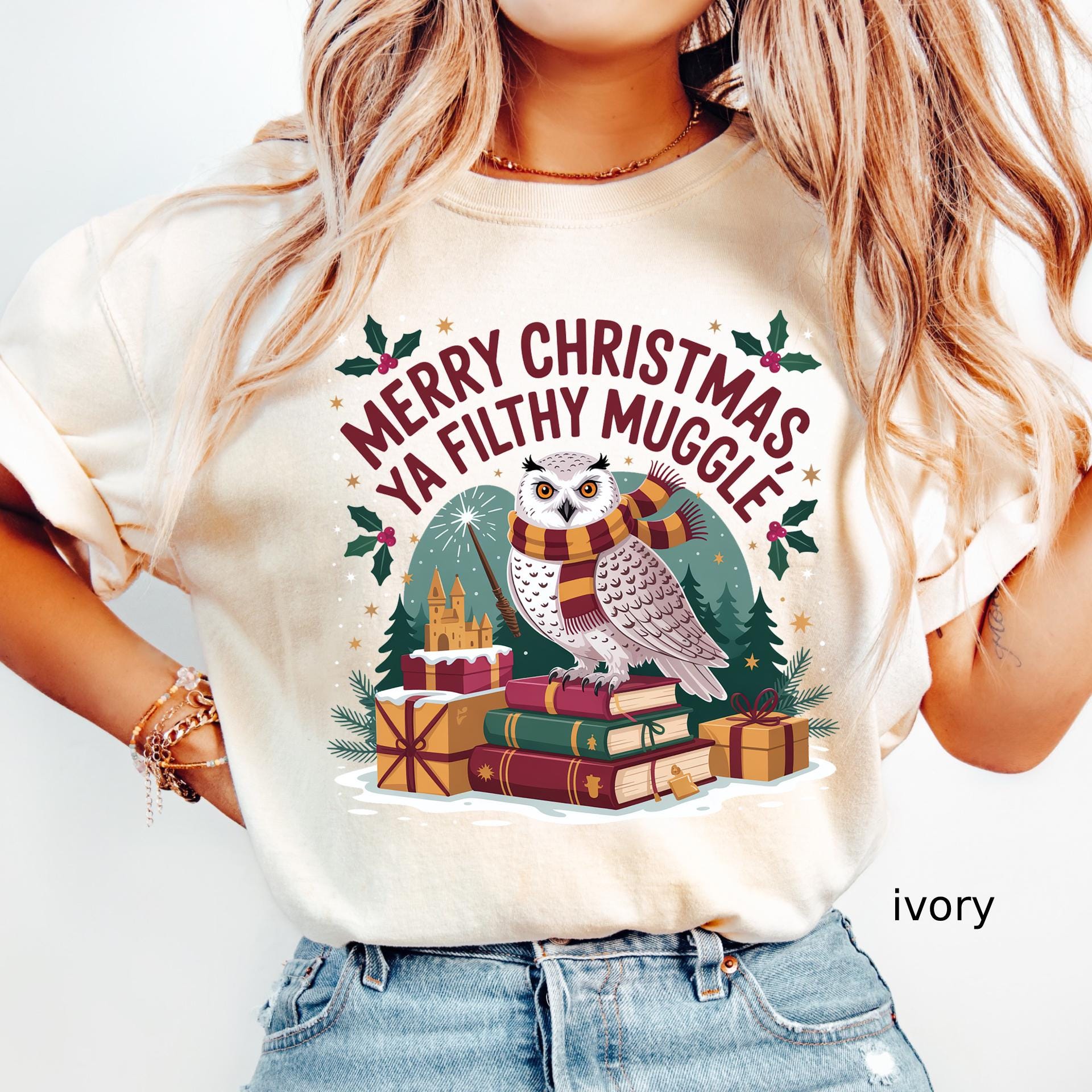 Comfort Colors© Funny Filthy Muggle Christmas Shirt, Sarcastic Holiday Tee, Snarky Christmas Humor Shirt