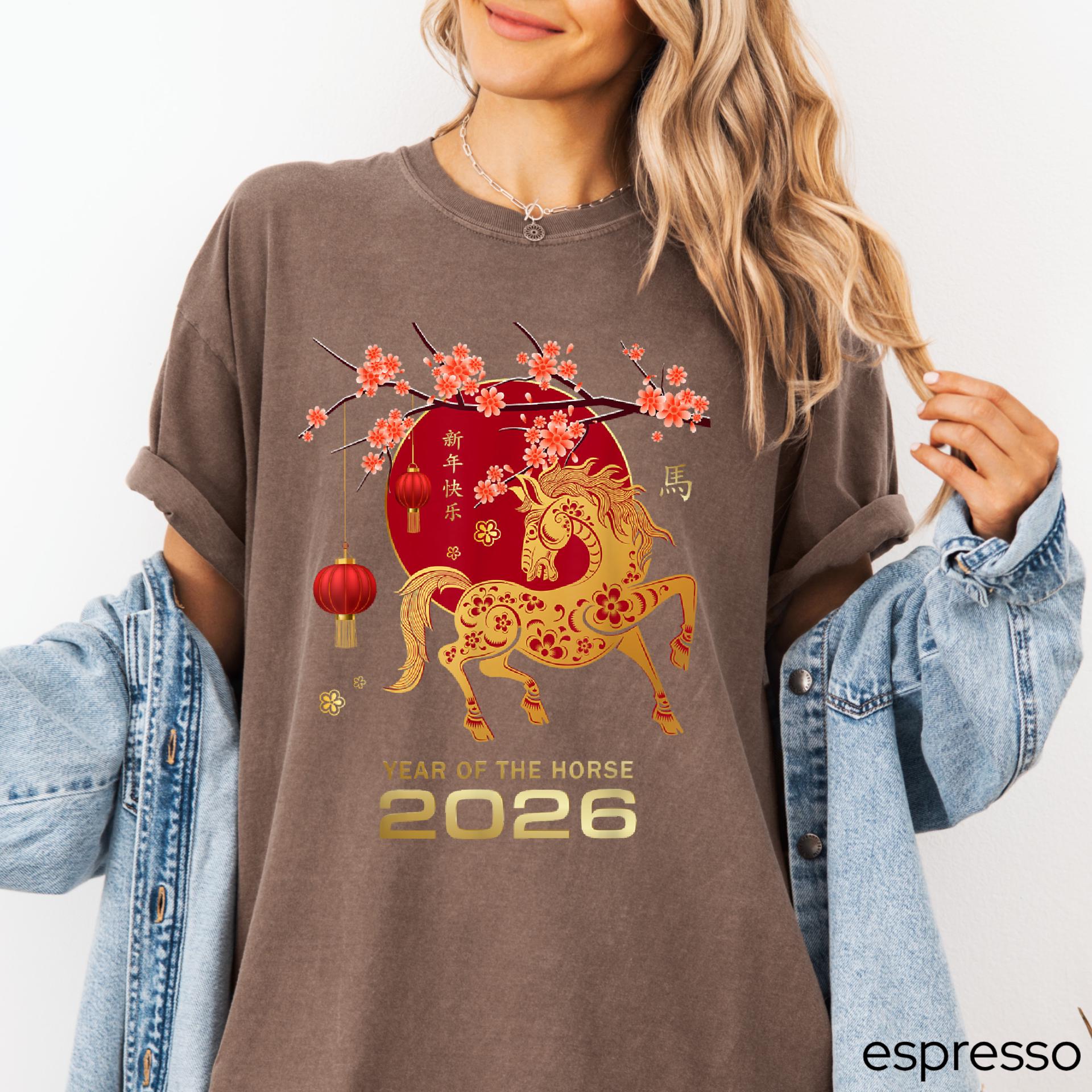 Comfort Colors© Horse New Year Shirt, Zodiac Year of the Horse T-Shirt, China New Year 2026 Tee, Lunar New Year Horse Gift