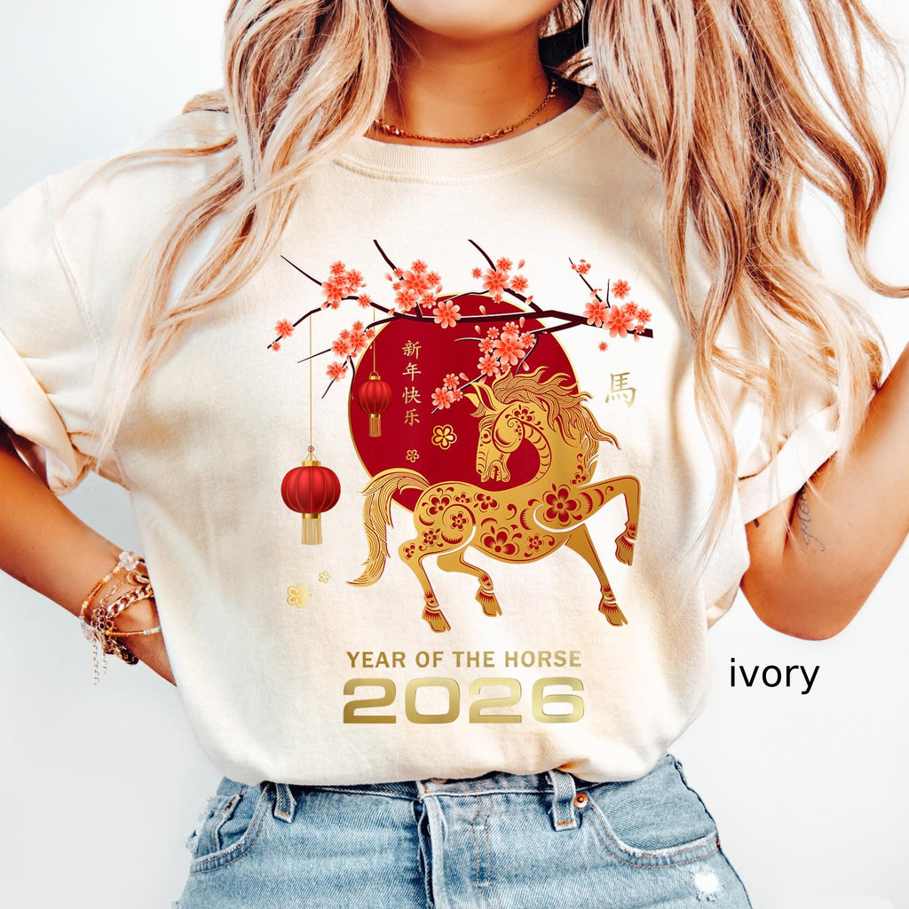 Comfort Colors© Horse New Year Shirt, Zodiac Year of the Horse T-Shirt, China New Year 2026 Tee, Lunar New Year Horse Gift
