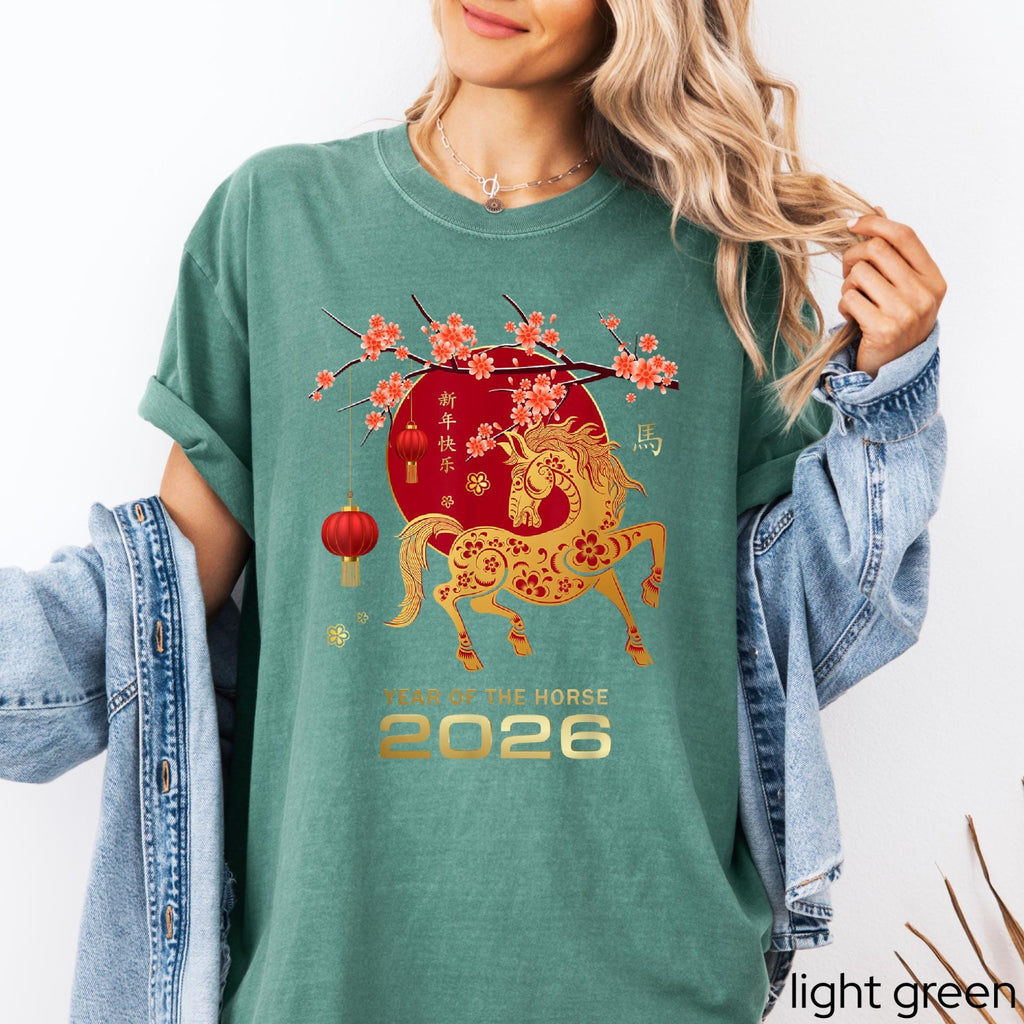 Comfort Colors© Horse New Year Shirt, Zodiac Year of the Horse T-Shirt, China New Year 2026 Tee, Lunar New Year Horse Gift